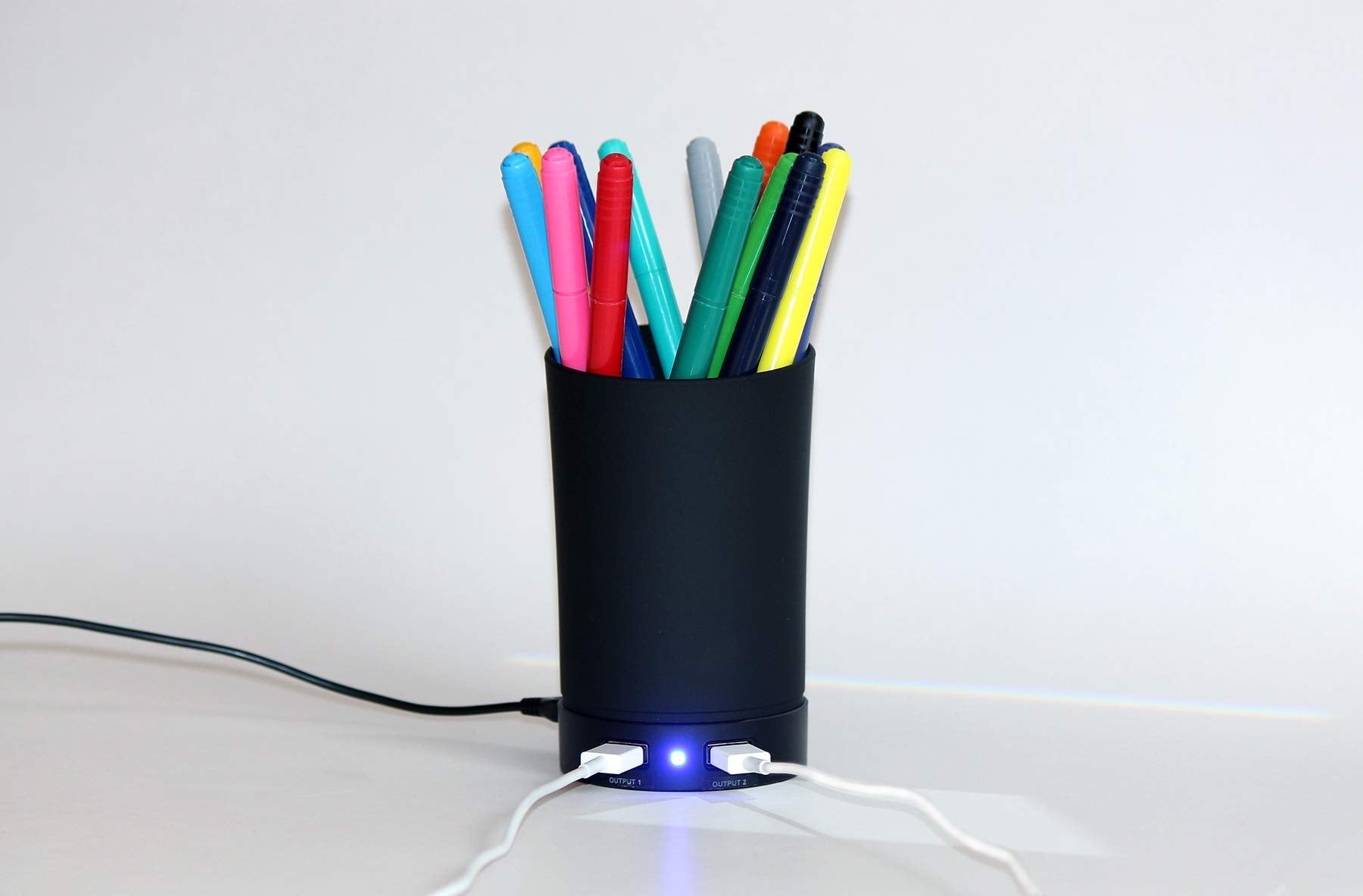 OfficeWorks All in One Pencil Cup Speaker with Dual Port USB Hub - Best Buy Furniture