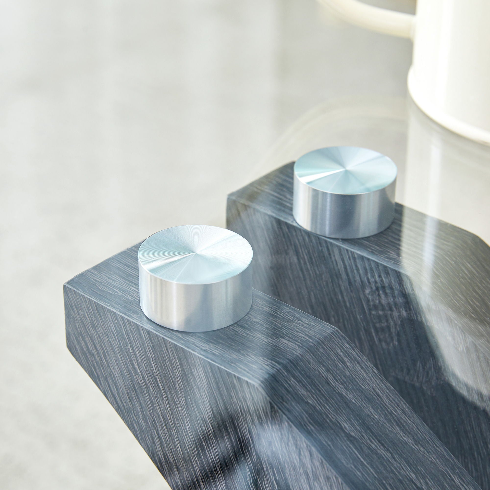 Artistic Rectangular Coffee Table With Tempered Glass Countertop