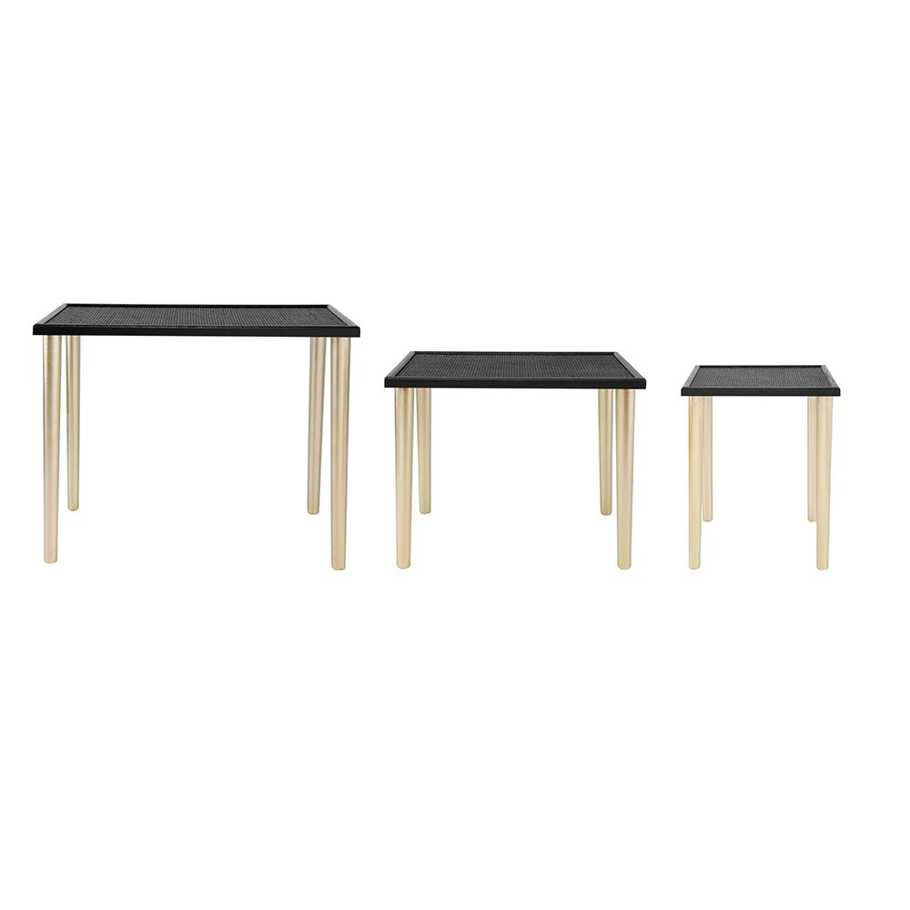 Side Tables (Set of 3) - Black / Gold - Best Buy Furniture