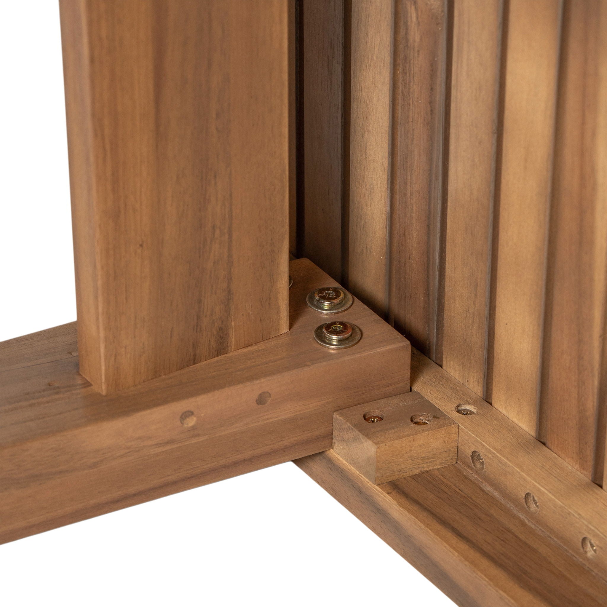 Outdoor Dining Table With Slatted Top, Ideal For Patio