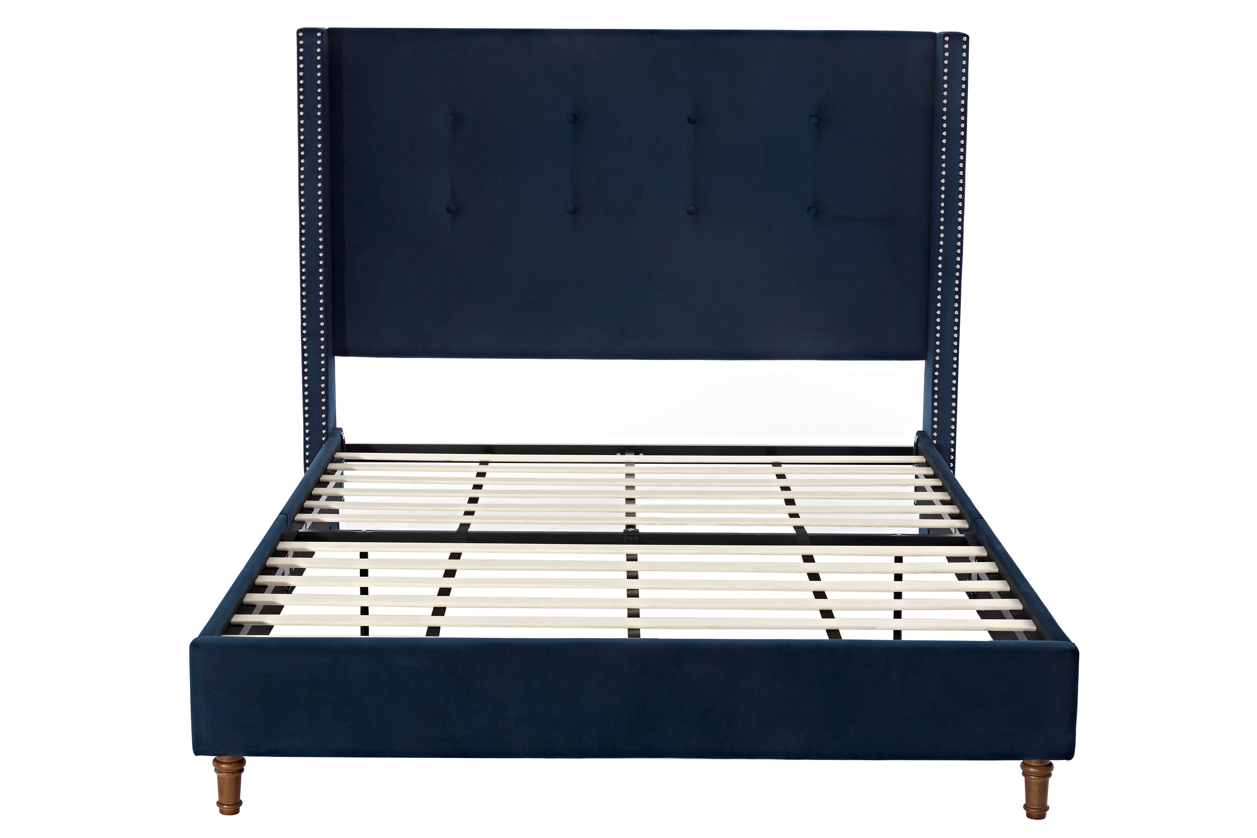 Peyton - Upholstered Bed With 54" High Headboard, Traditional Hand Buttoned Tufting - Best Buy Furniture