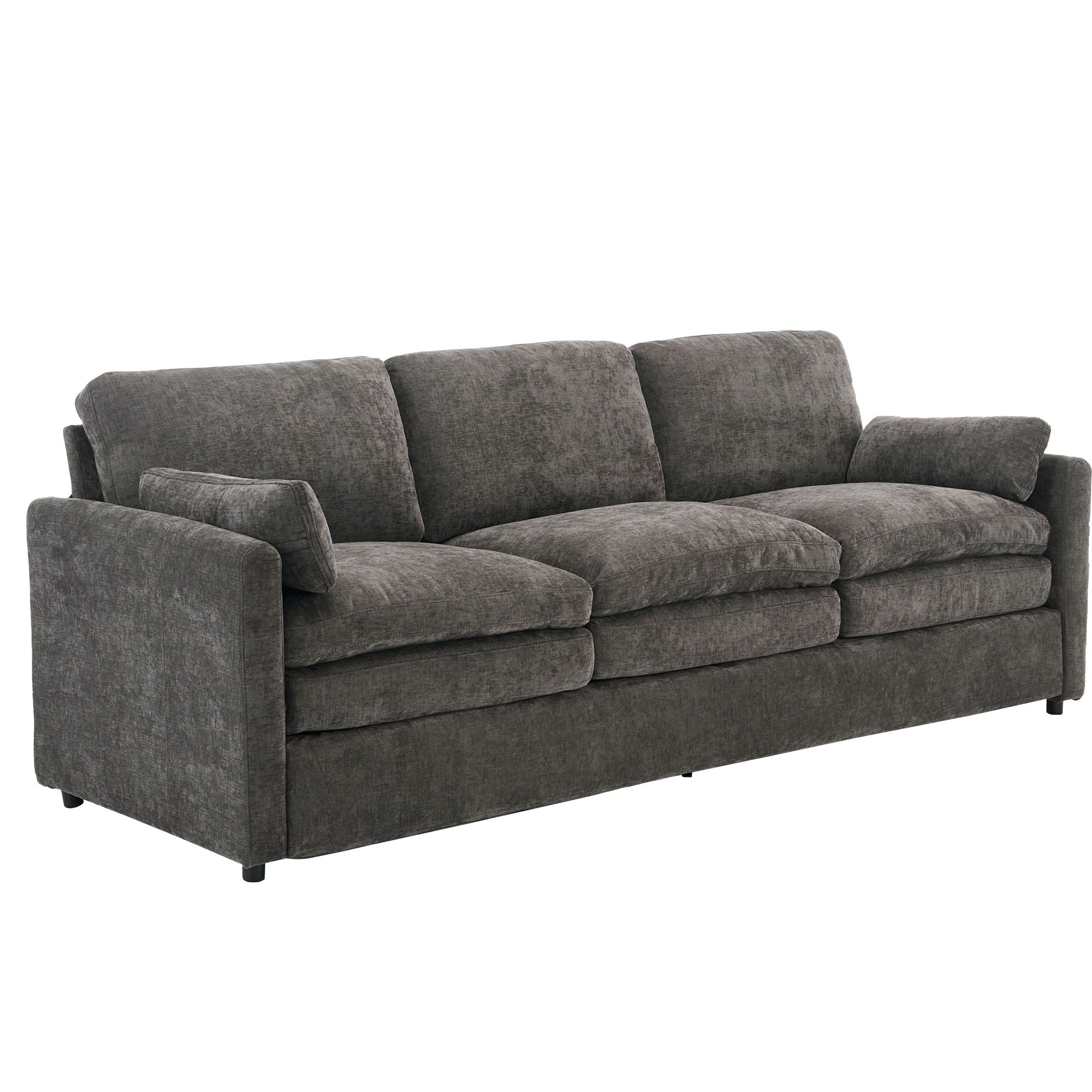 Cozy Upholstered 3 Seater Sofa With Double Cushion