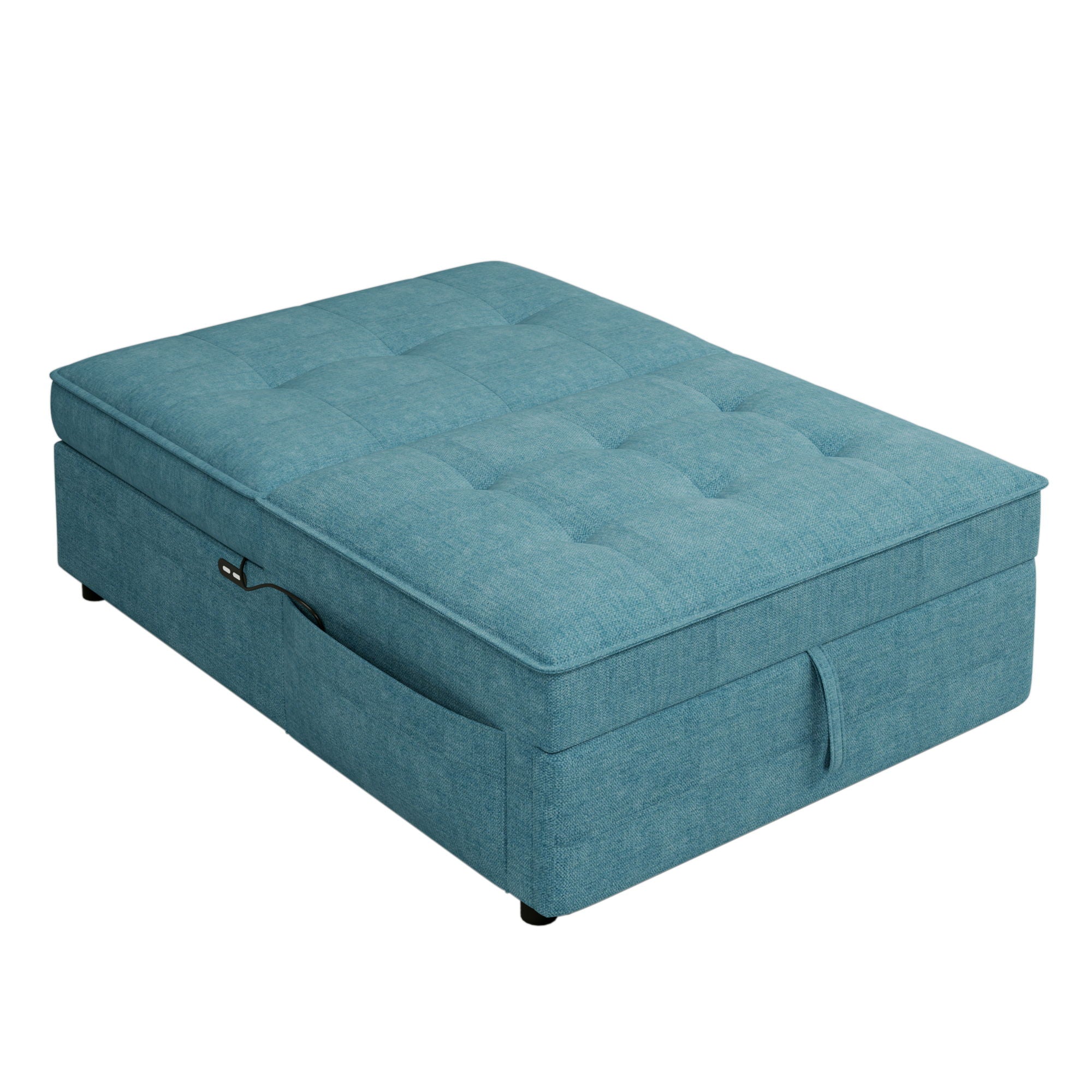 4 In 1 Sofa Bed, Multi Function Folding Ottoman Bed With Storage Pocket And USB Port For Small Room Apartment