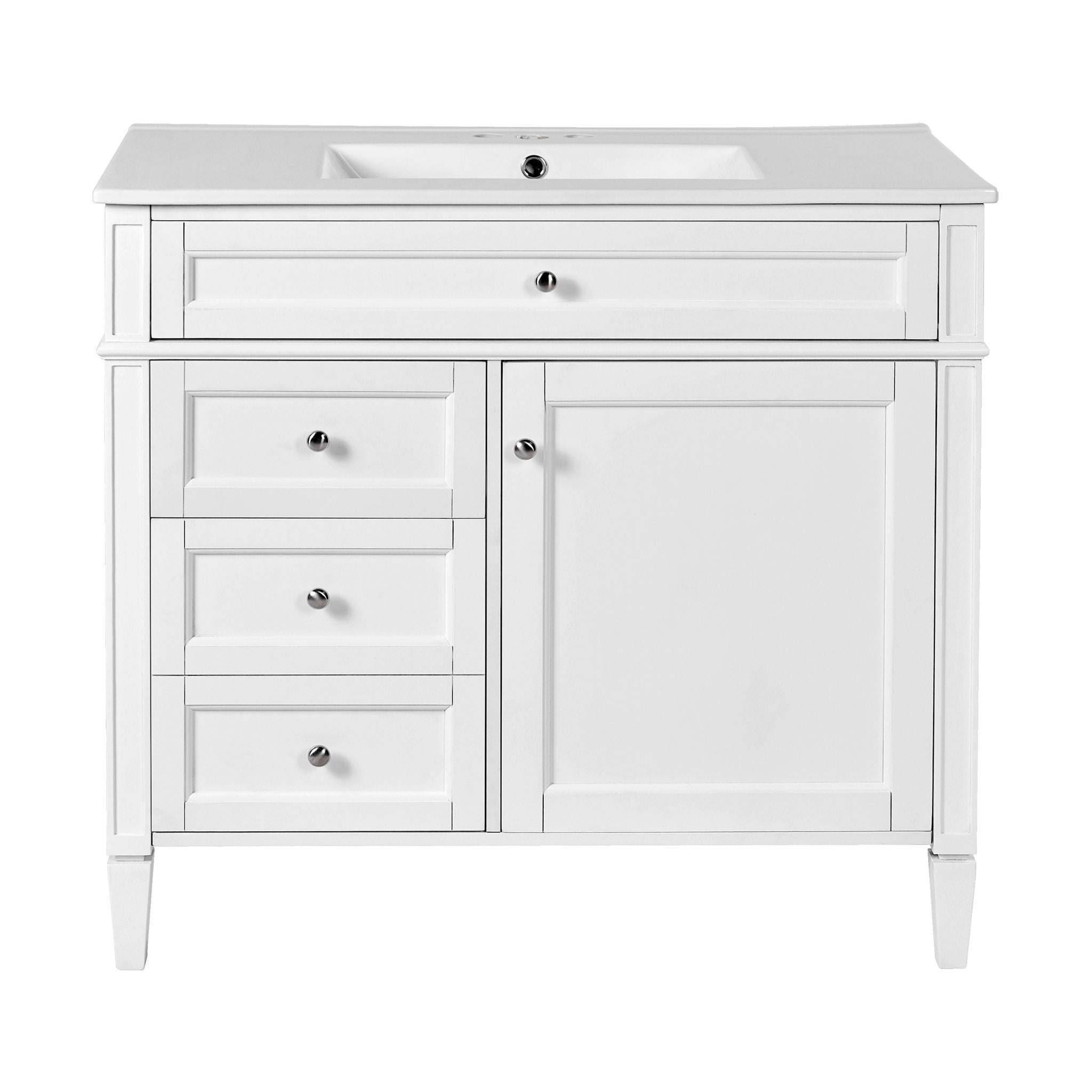 Bathroom Vanity With Top Sink, 2 Drawers And Tip Out Drawer