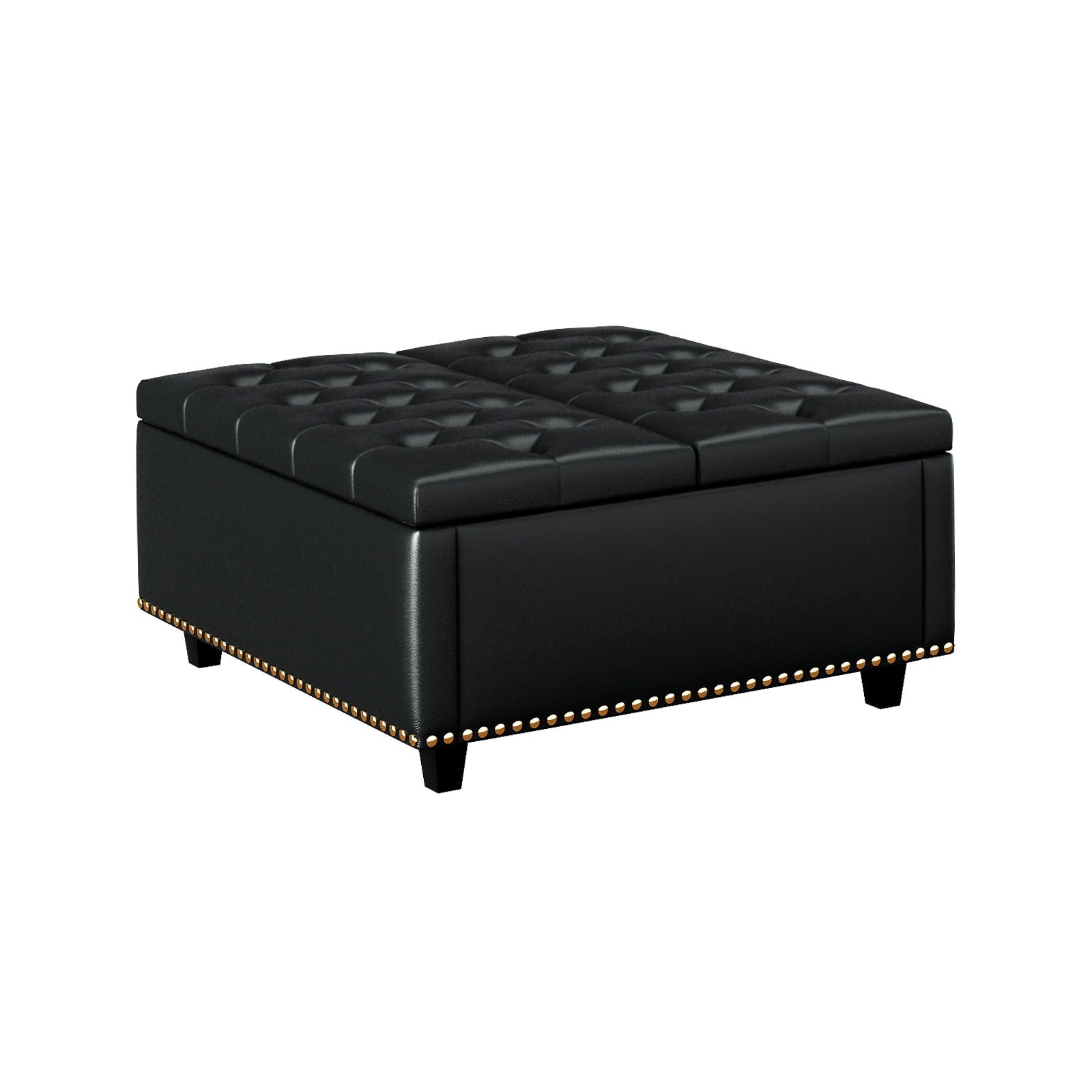 Large Square Storage Ottoman With 2 Storage Doors