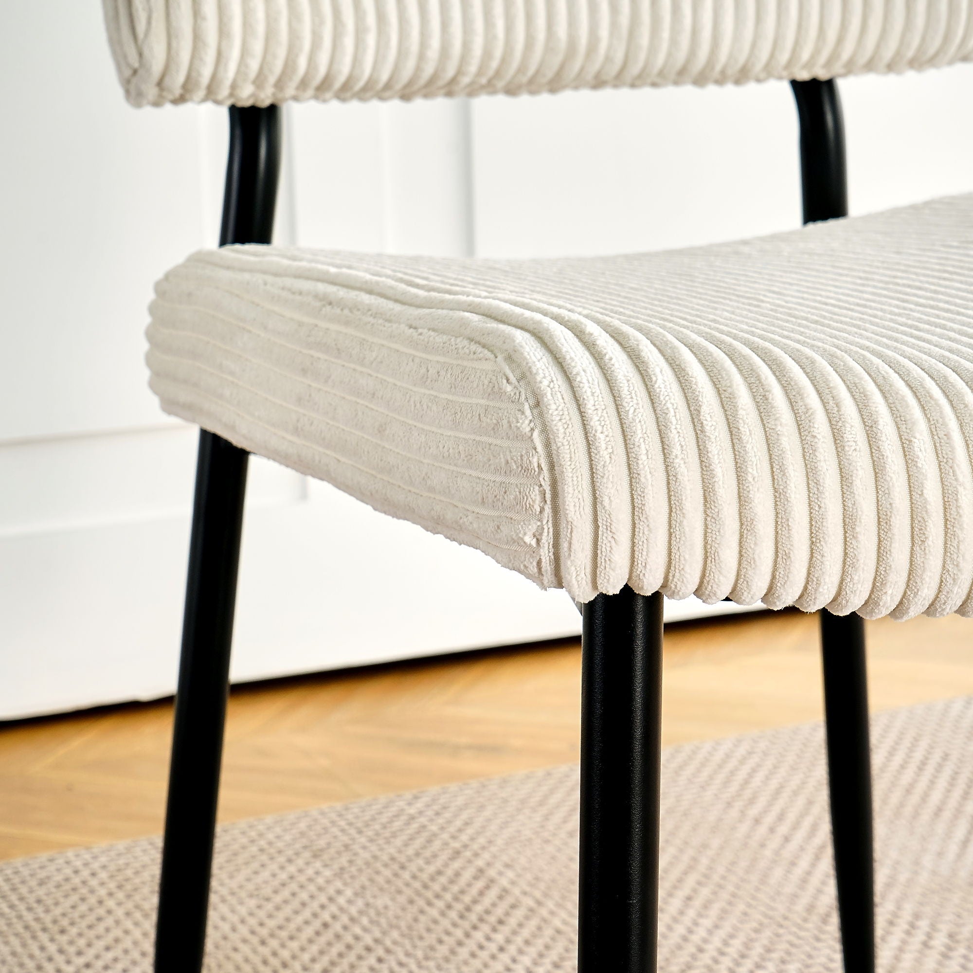 Modern Upholstered Dining Chair With Metal Legs