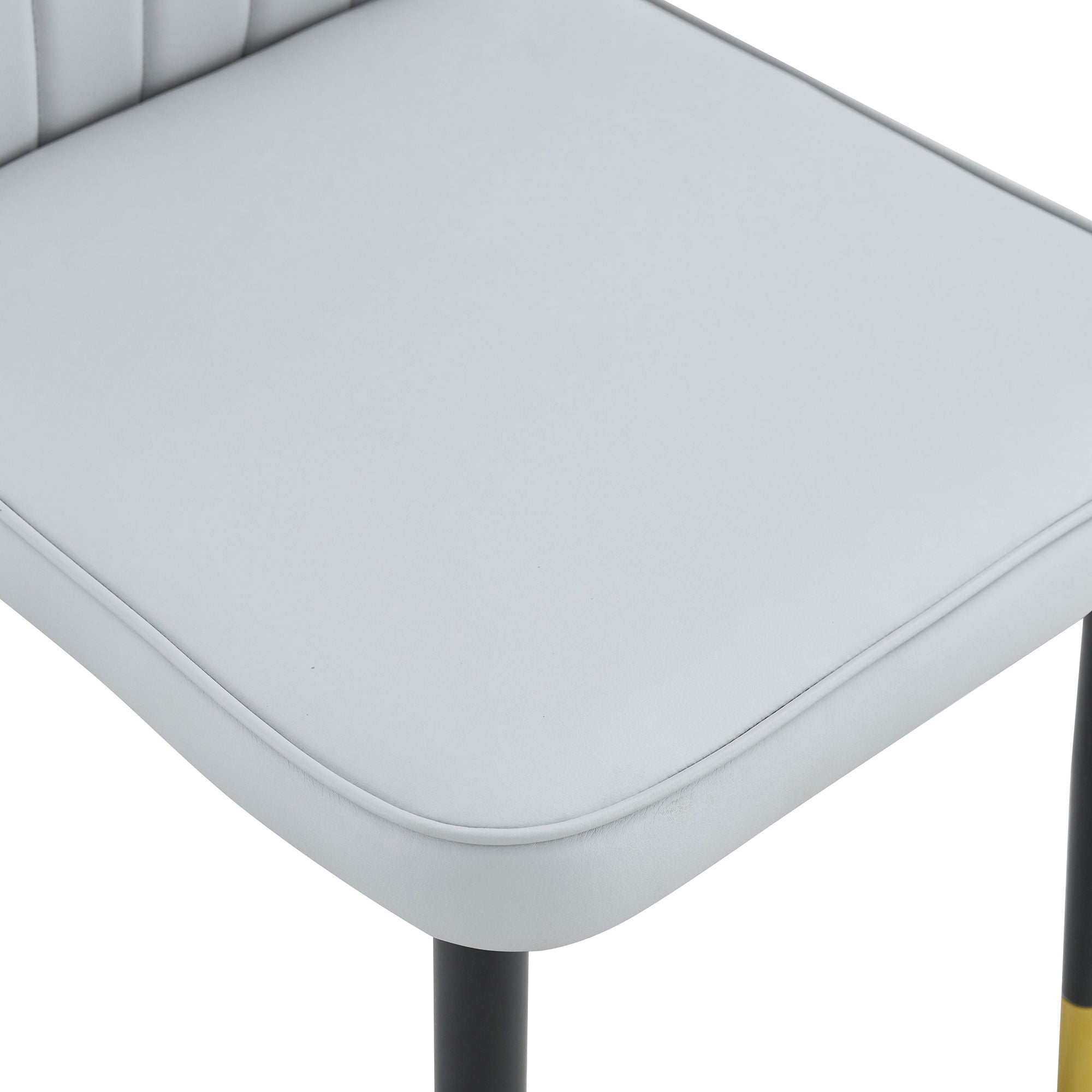 4 Modern Dining Chairs With Stylish Patterned Backrest And Metal Legs