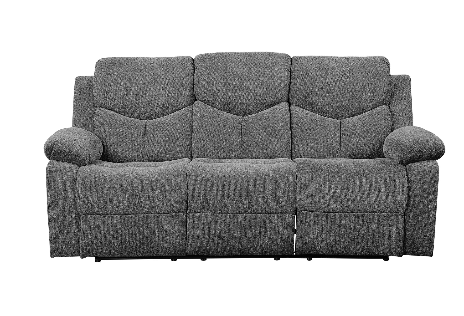 Kalen - Chenille Sofa With Drop Down Table - Gray - Best Buy Furniture