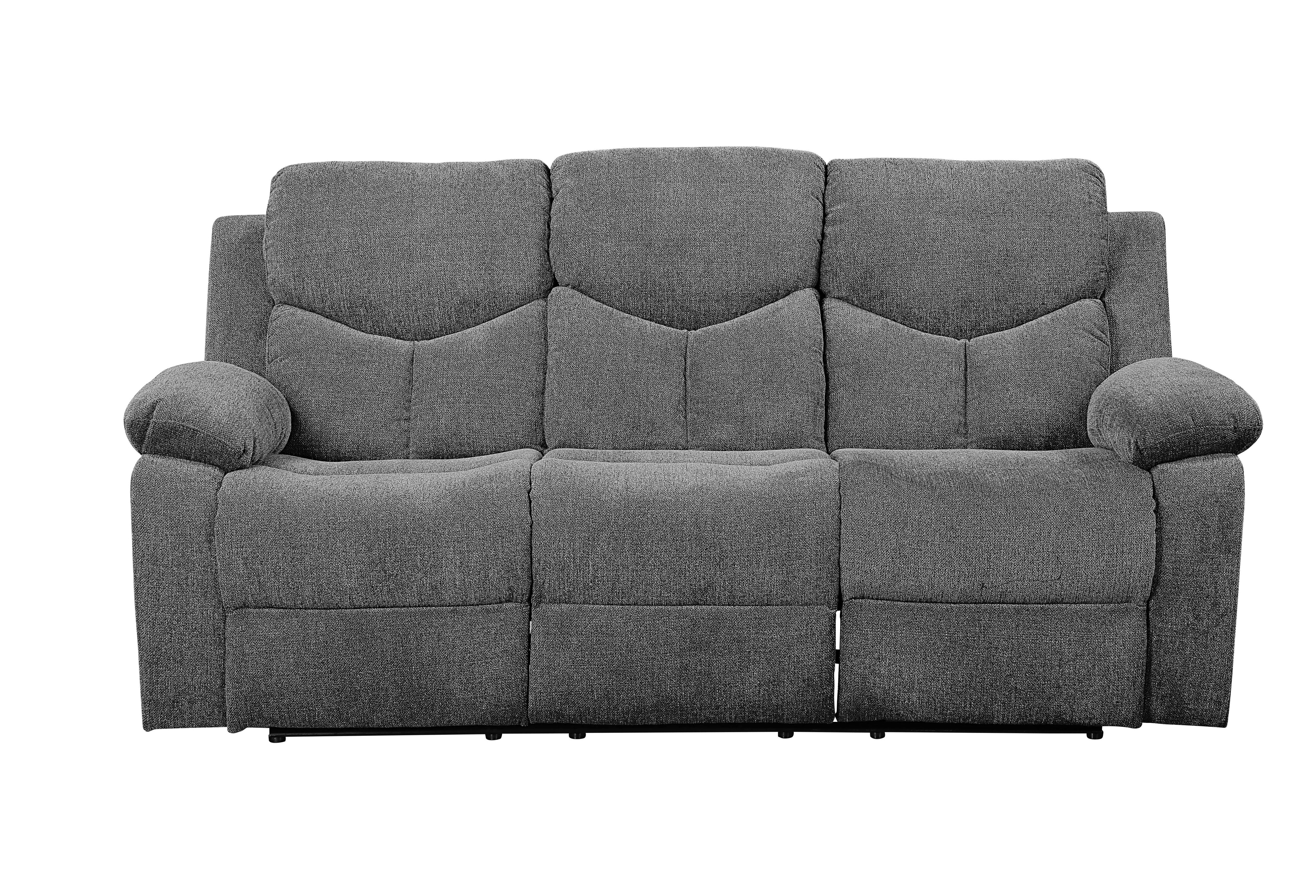 Kalen - Chenille Sofa With Drop Down Table - Gray - Best Buy Furniture