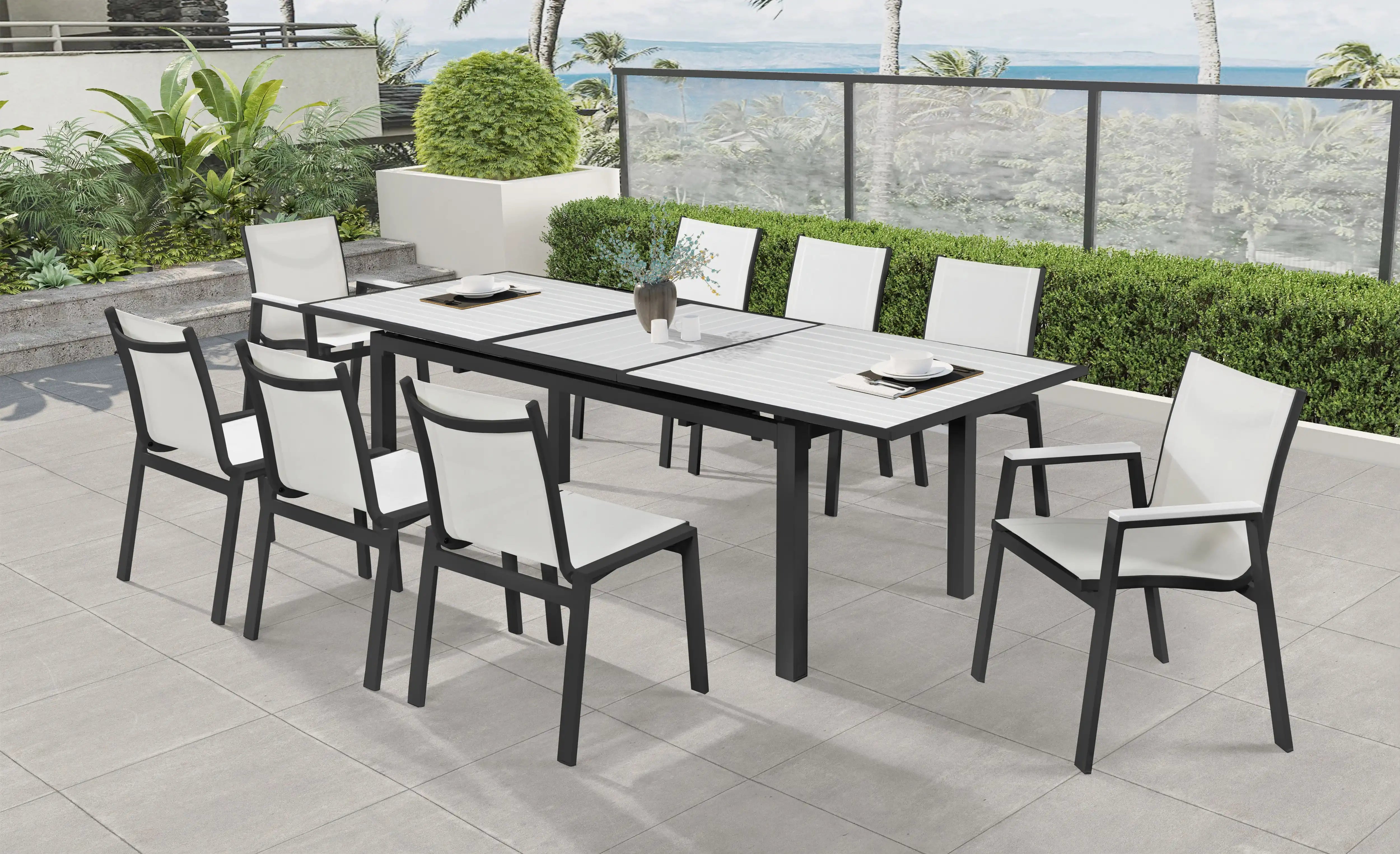 Nizuc - Outdoor Patio Dining Chair With Gray Frame (Set of 2)