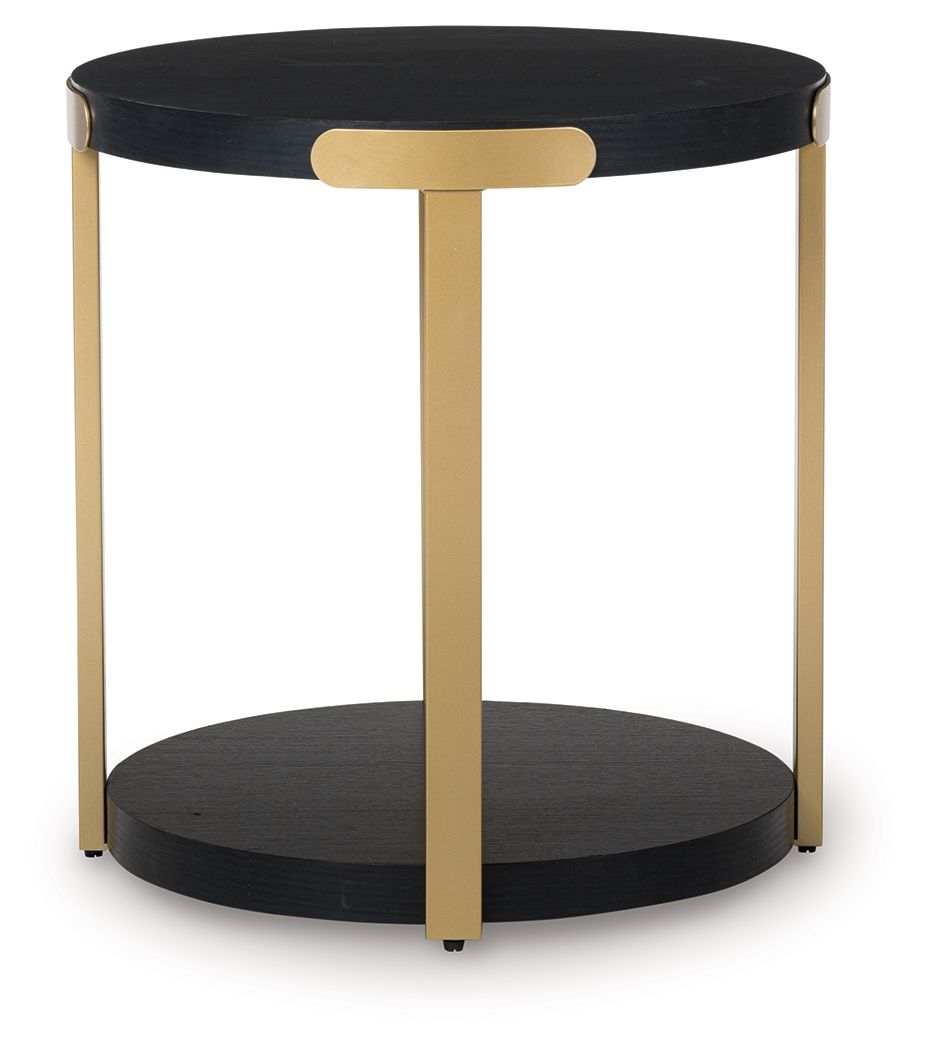 Shylore - Occasional Table Set (Set of 3) - Black / Brass Finish - Best Buy Furniture