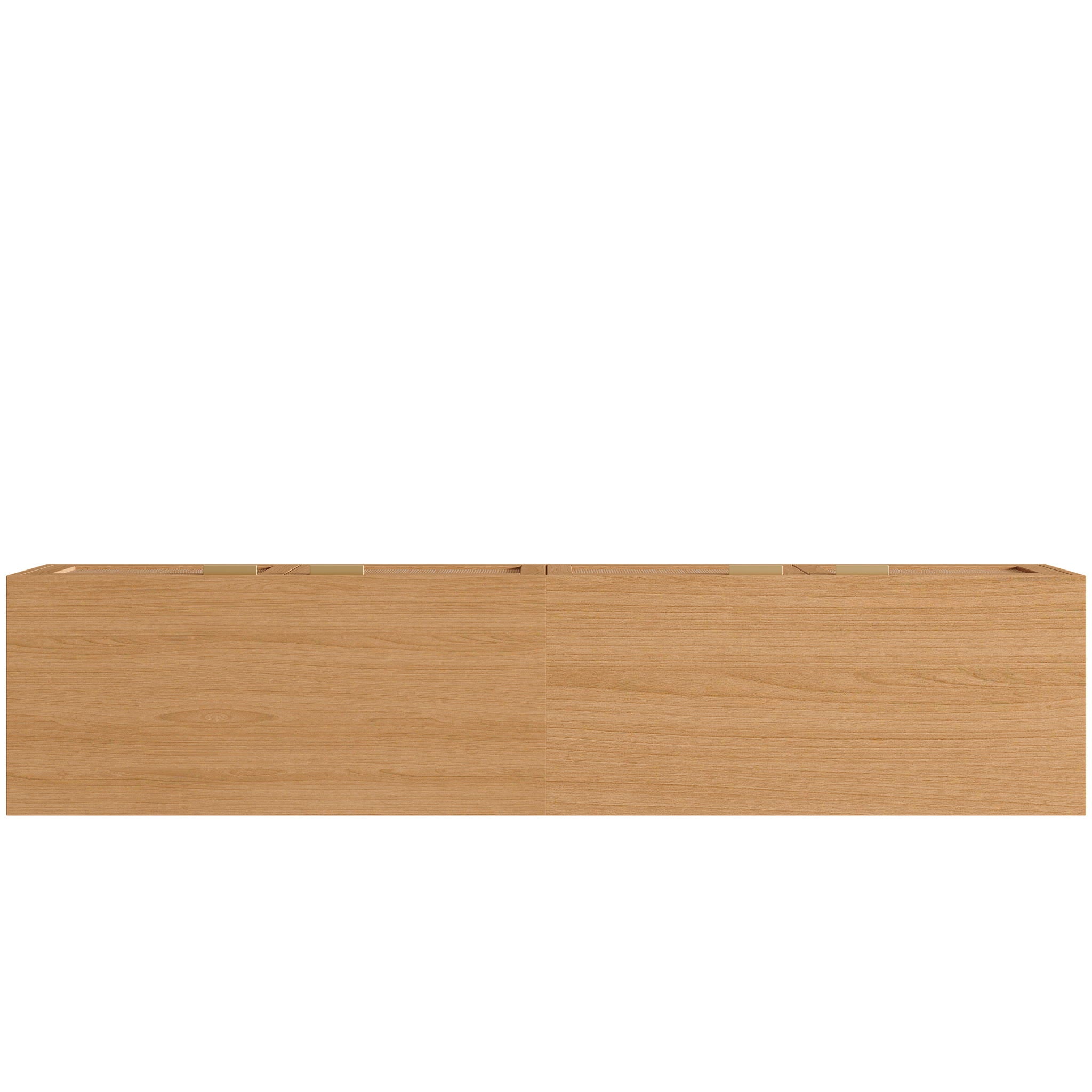 TV Stand With Storage & Cable Holes - Natural Wood