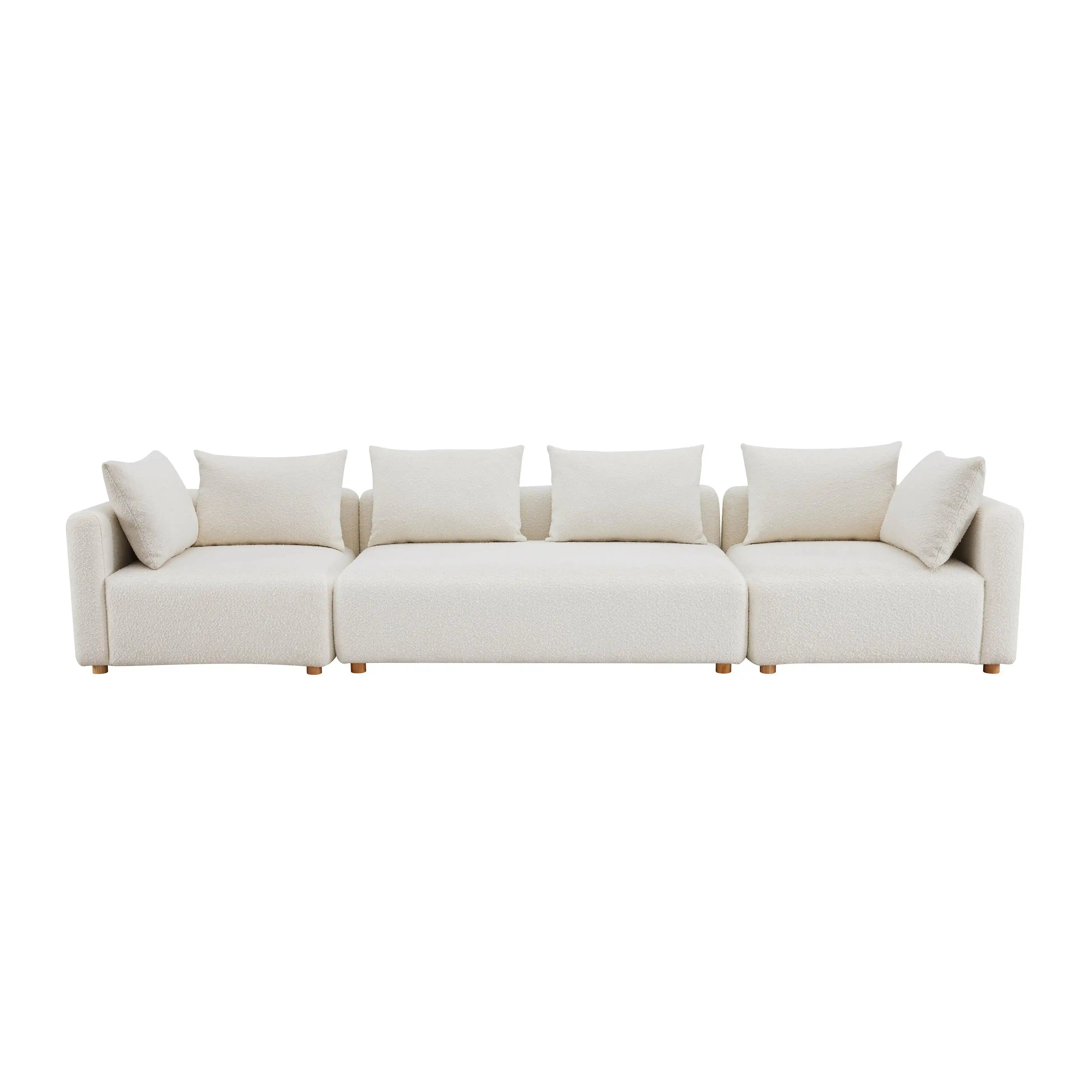 Hangover - 145" Long Boucle Sofa - Cream