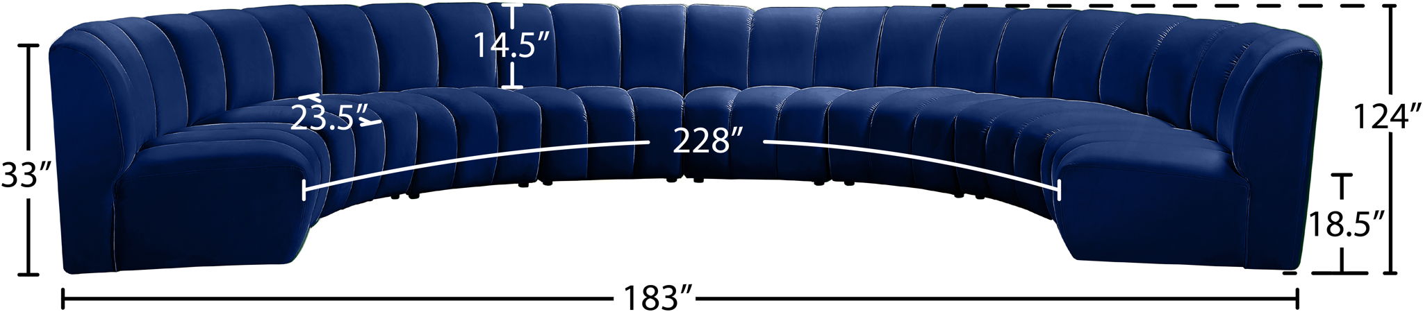 Infinity - 8 Piece Velvet Modular Sectional