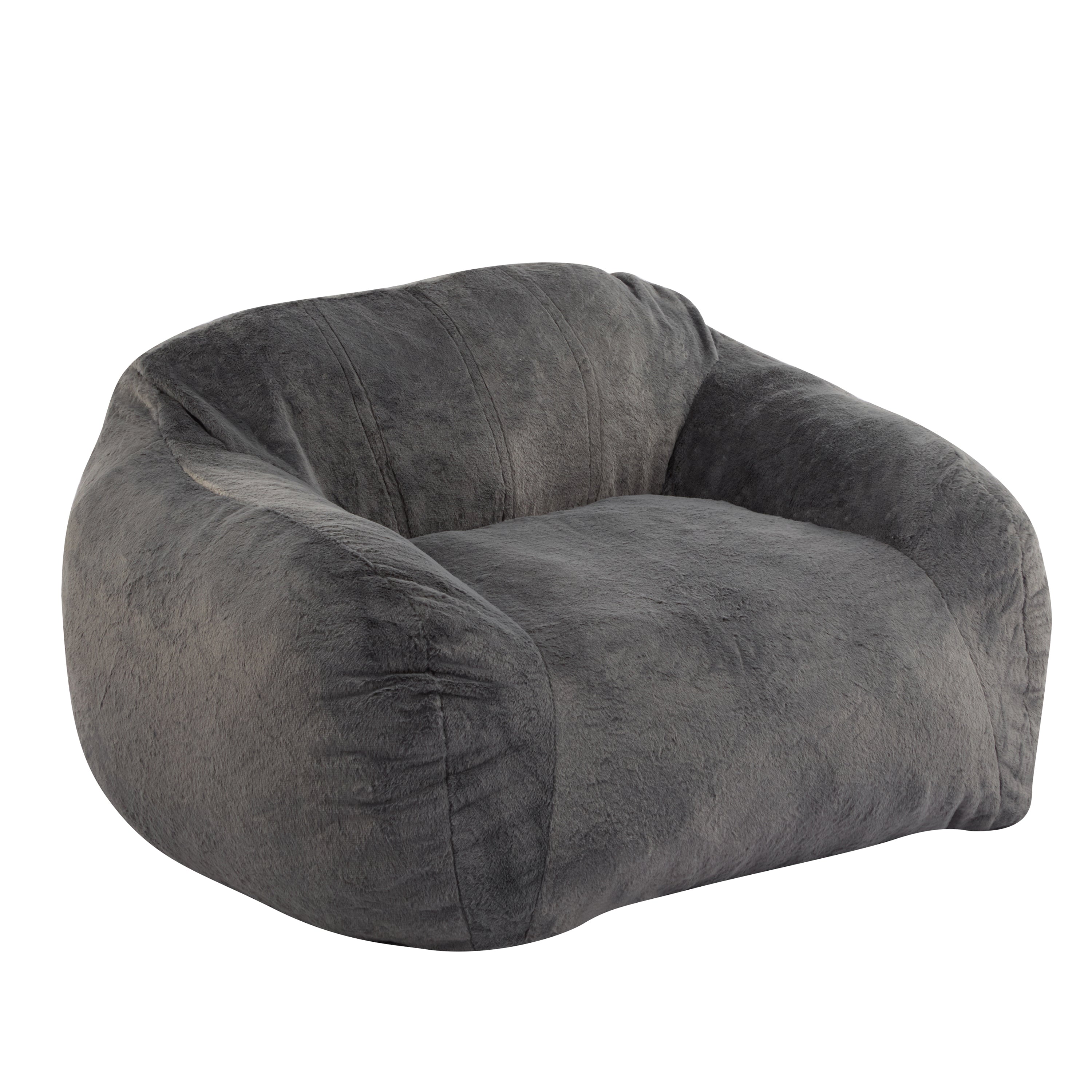 Sezze Indoor Bean Bag Chair with Gray Faux Fur