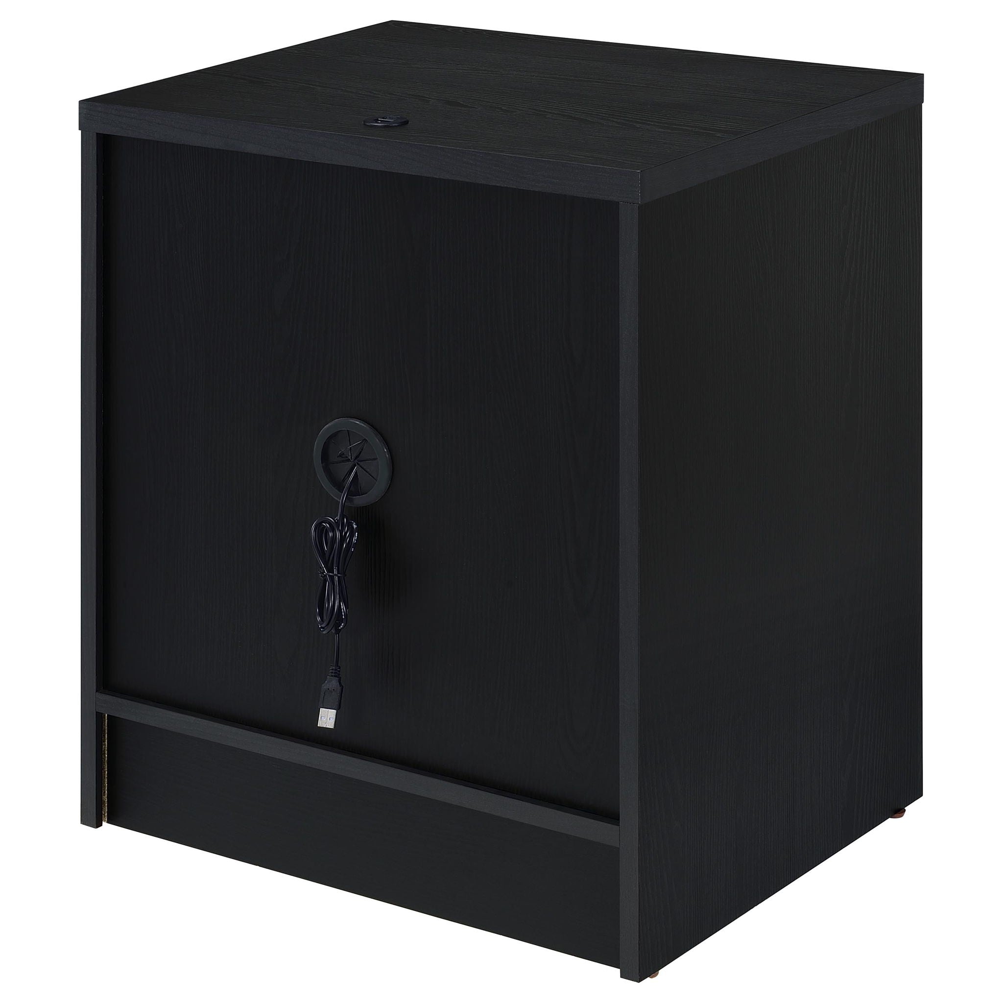 Transitional Nightstand With Dual USB Charging And Motion Sensor Light