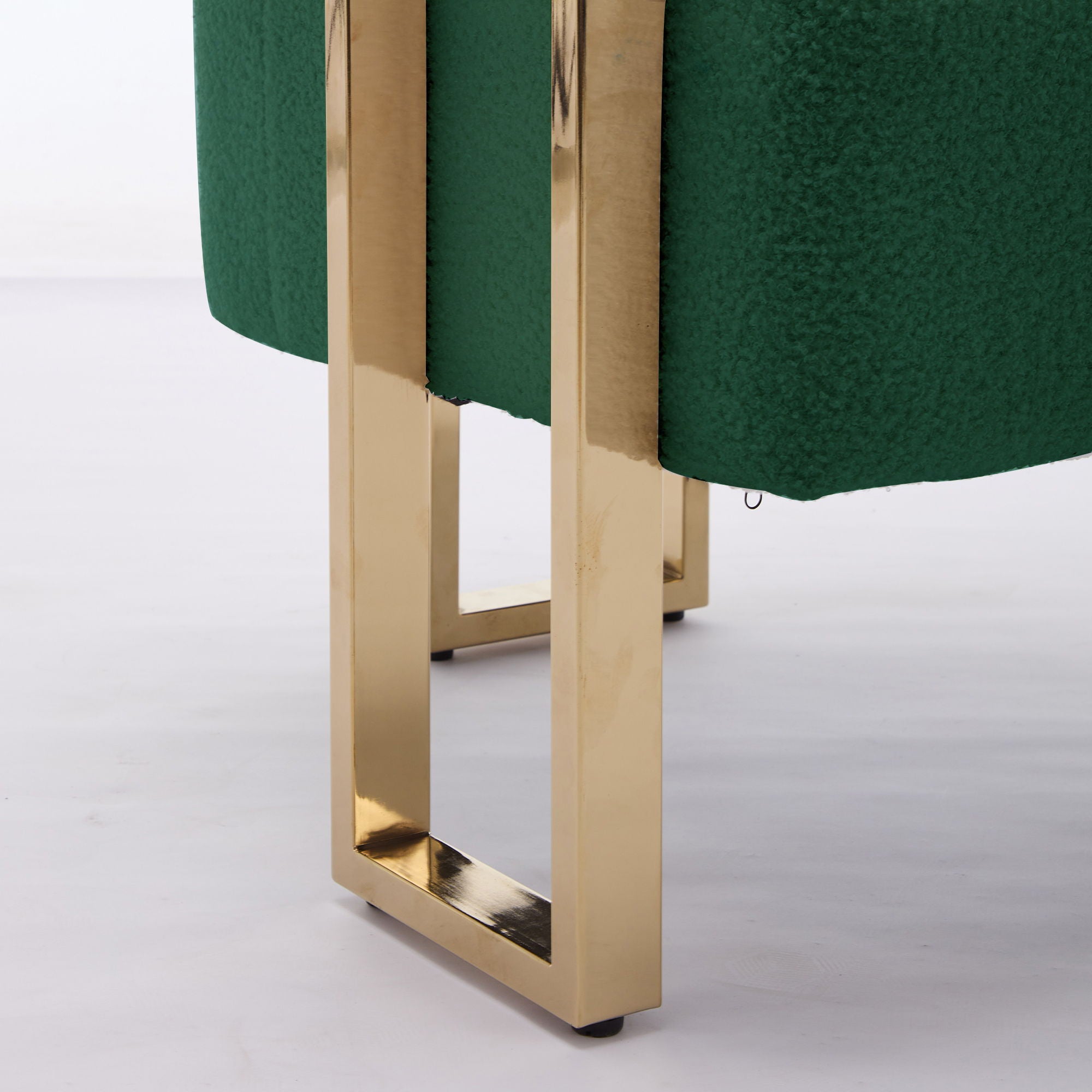 Modern Decorative Chair Teddy Fleece Upholstered And Metal Foot