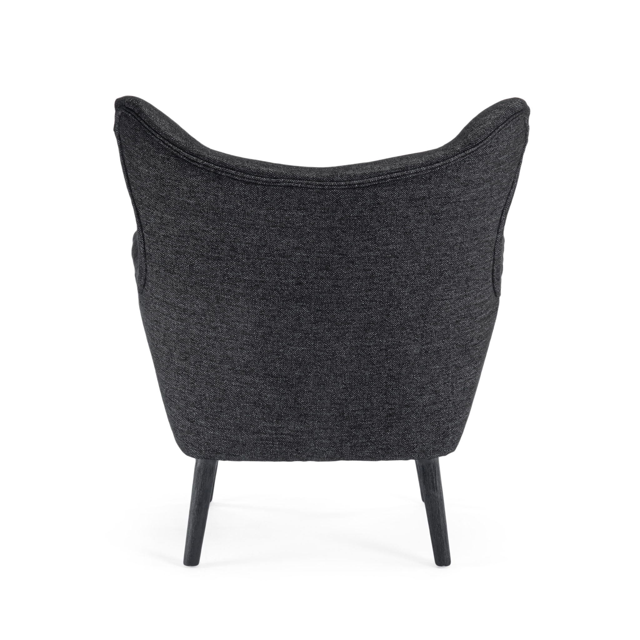 Mid - Century Modern Arm Chair With Wingback Design Wood Legs