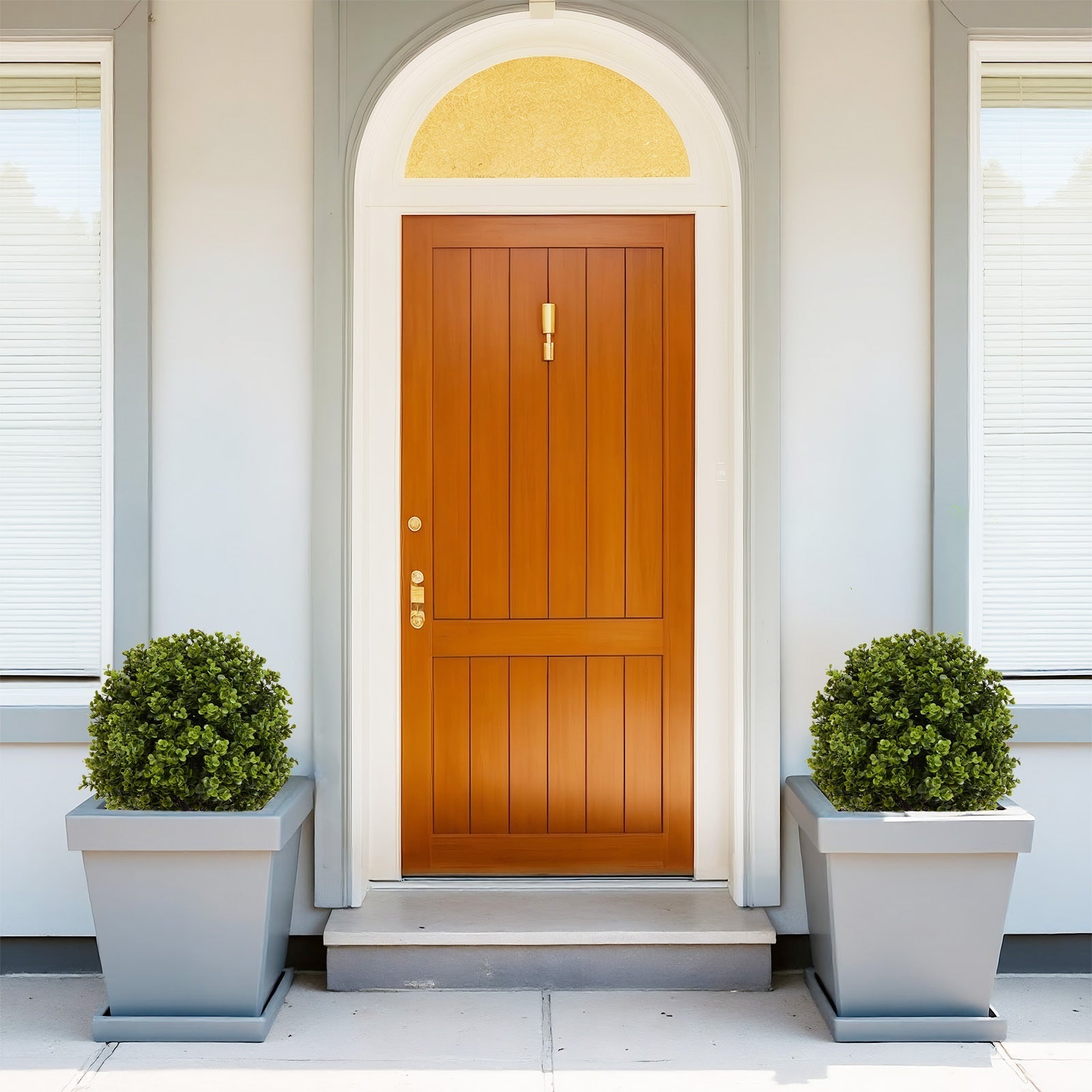 22in Boxwood Ball Shaped Artificial Topiary Shrubs Tree in Pot - Set of 2