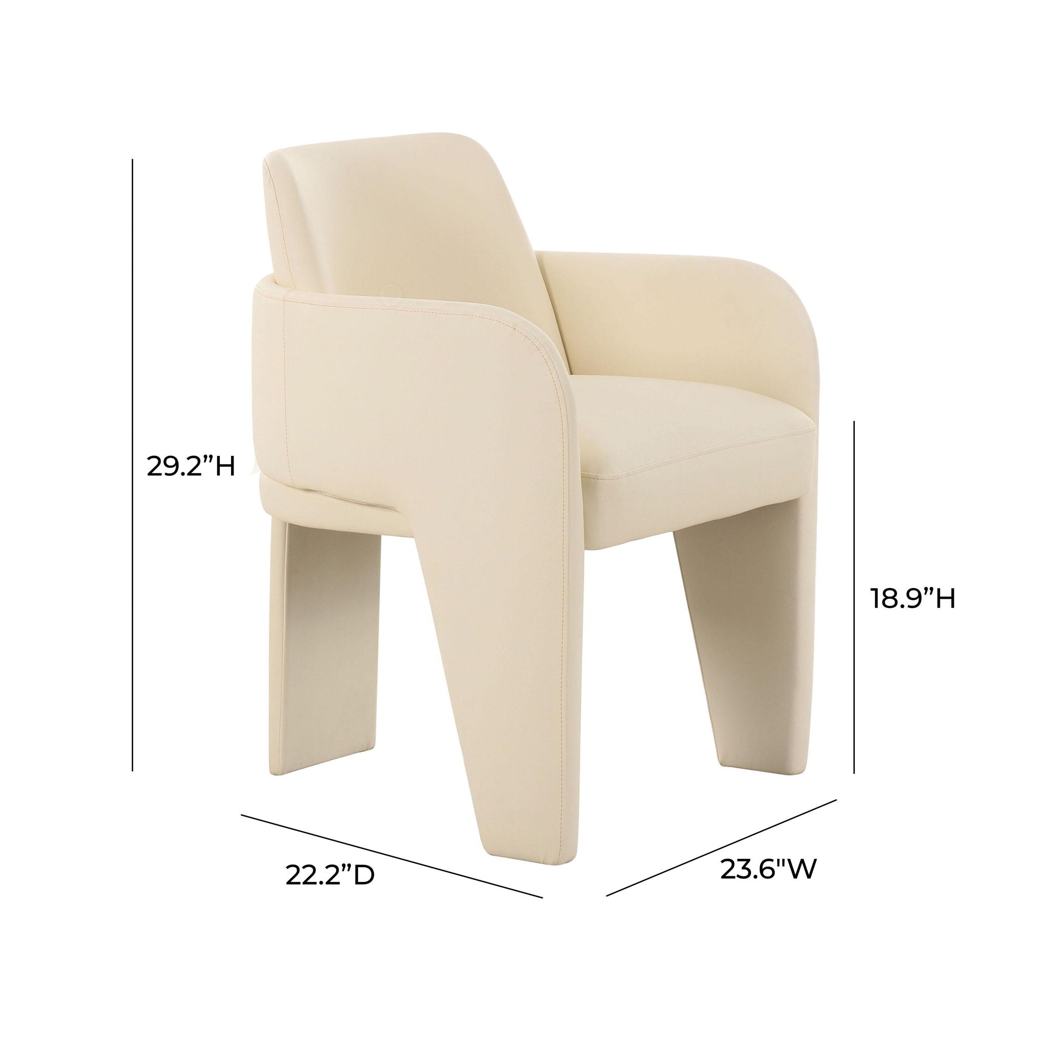 Leo - Vegan Leather Dining Chair - Cream