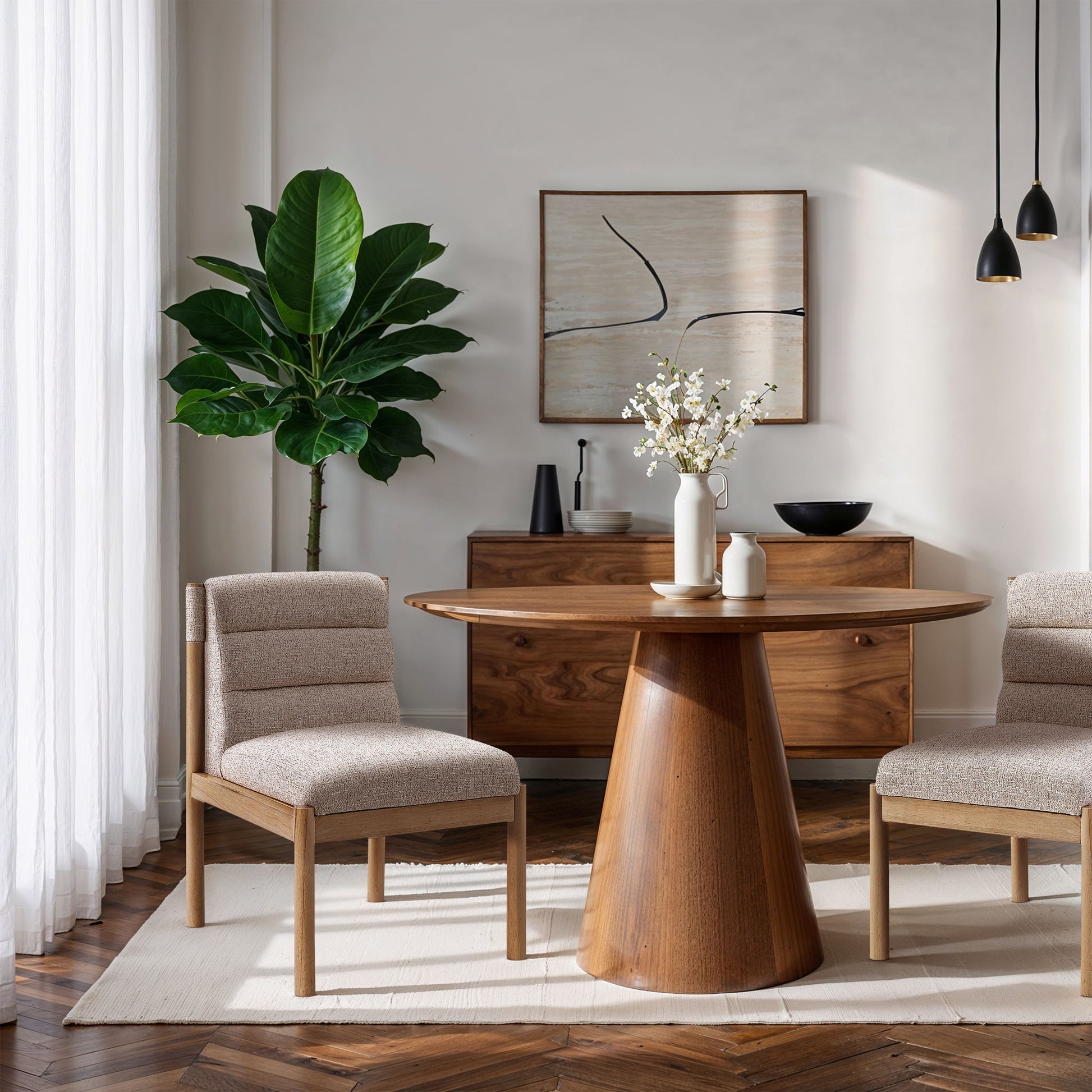 Eloura - Linen Textured Fabric Upholstered Dining Chair (Set of 2) - Best Buy Furniture