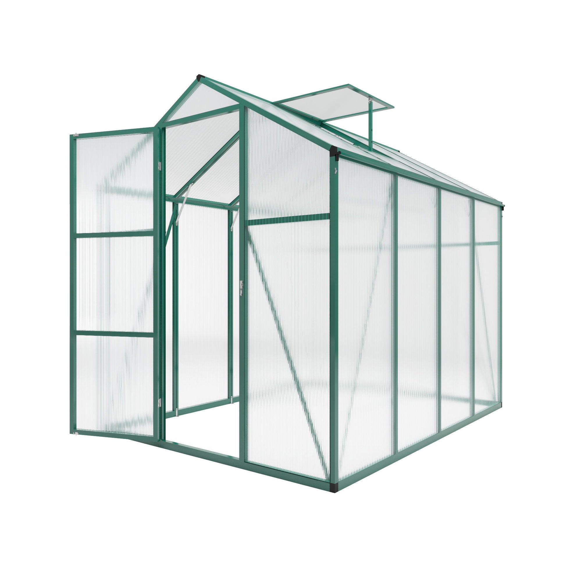Polycarbonate Walk-In Greenhouse, Raised Base For Outdoor In All Season - Best Buy Furniture