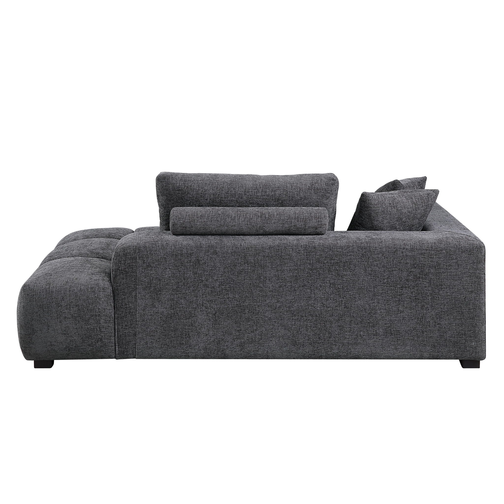 Chosen - Sectional Sofa With Toss Pillows With 2 Chaises With Ottoman - Gray