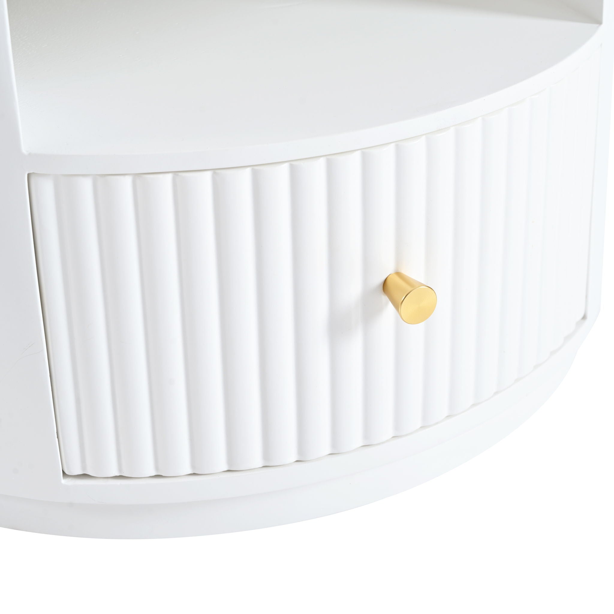 Cloud - Coffee Table, Irregular Shape Coffee Table With 1 Dreawer And Shelf For Living Room - White