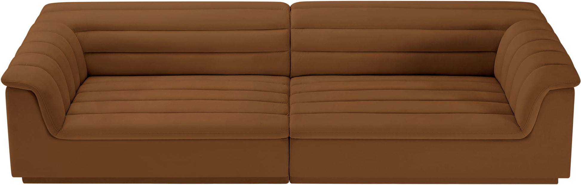 Cascade - Velvet Modular Sofa - Saddle - Best Buy Furniture