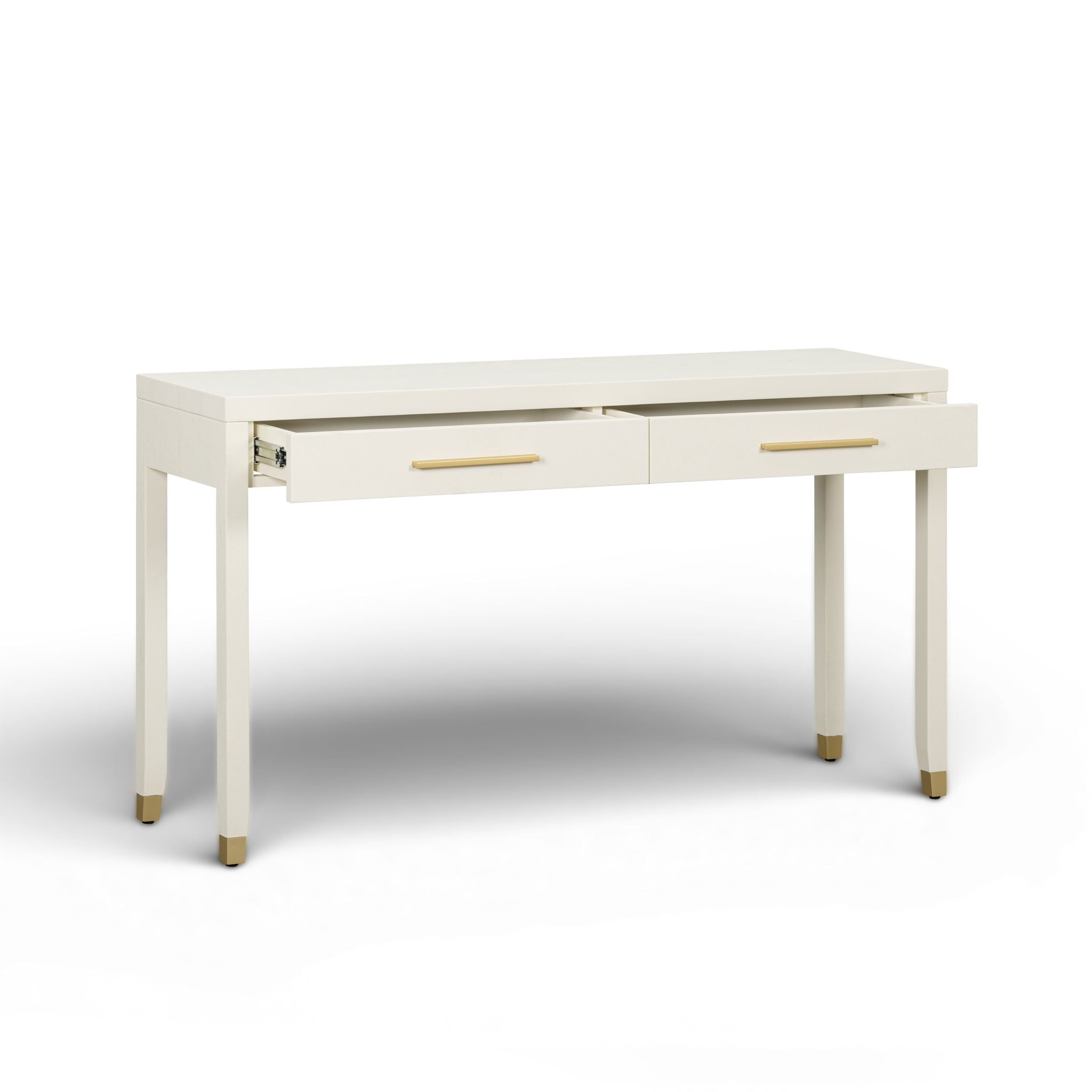 Dani - Faux Shagreen 2-Drawer Console Table - Cream