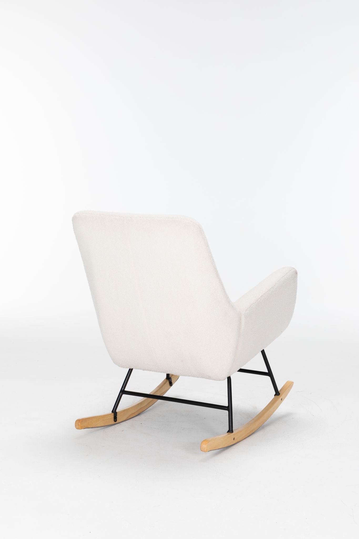 Rocking Chair Nursery, Teddy Upholstered Glider Rocker With High Backrest, Reading Chair Modern Rocking Accent Chairs Glider Recliner For Living Room - Cream - Best Buy Furniture