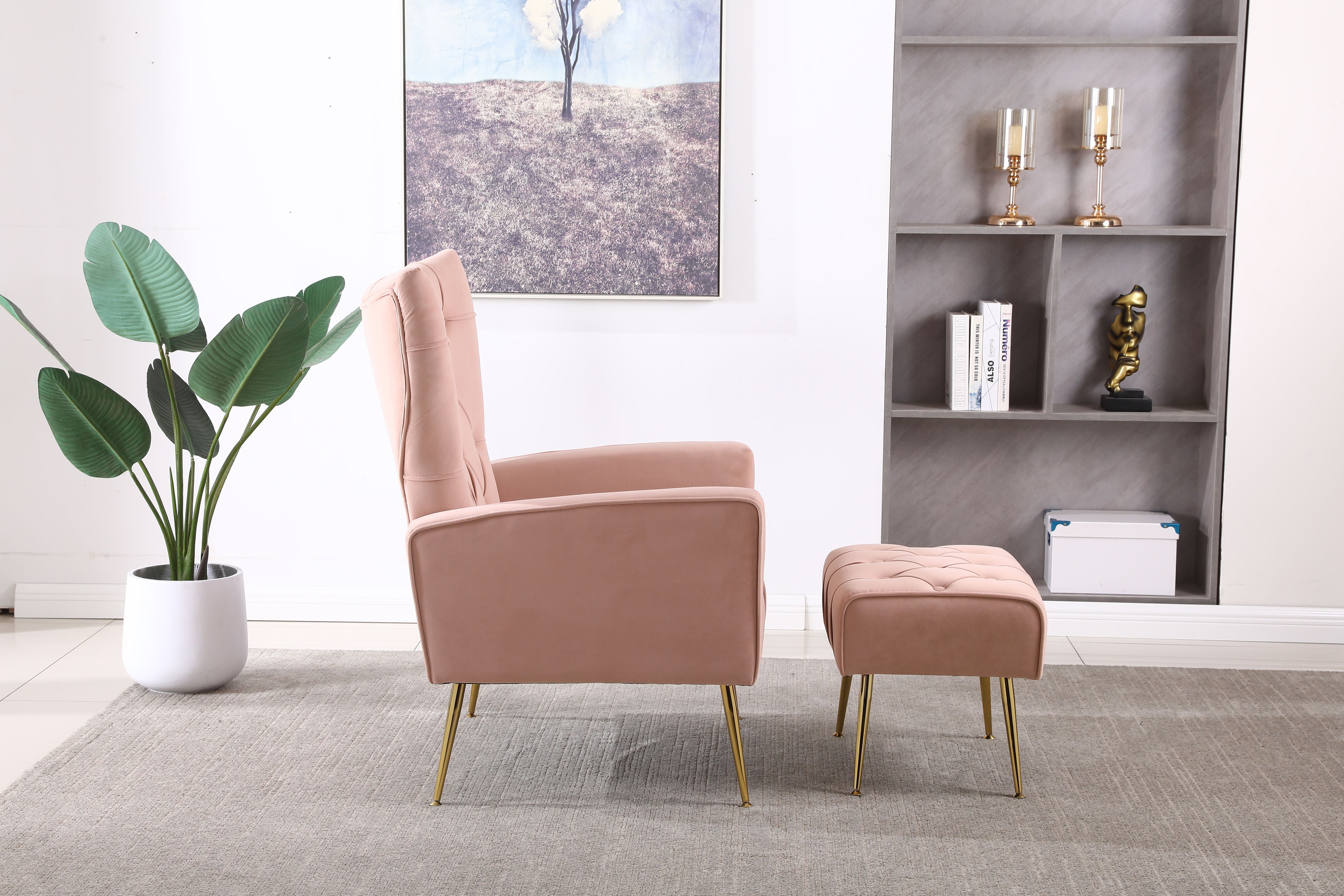 Accent Chair With Ottoman, Comfy Armchair For Living Room
