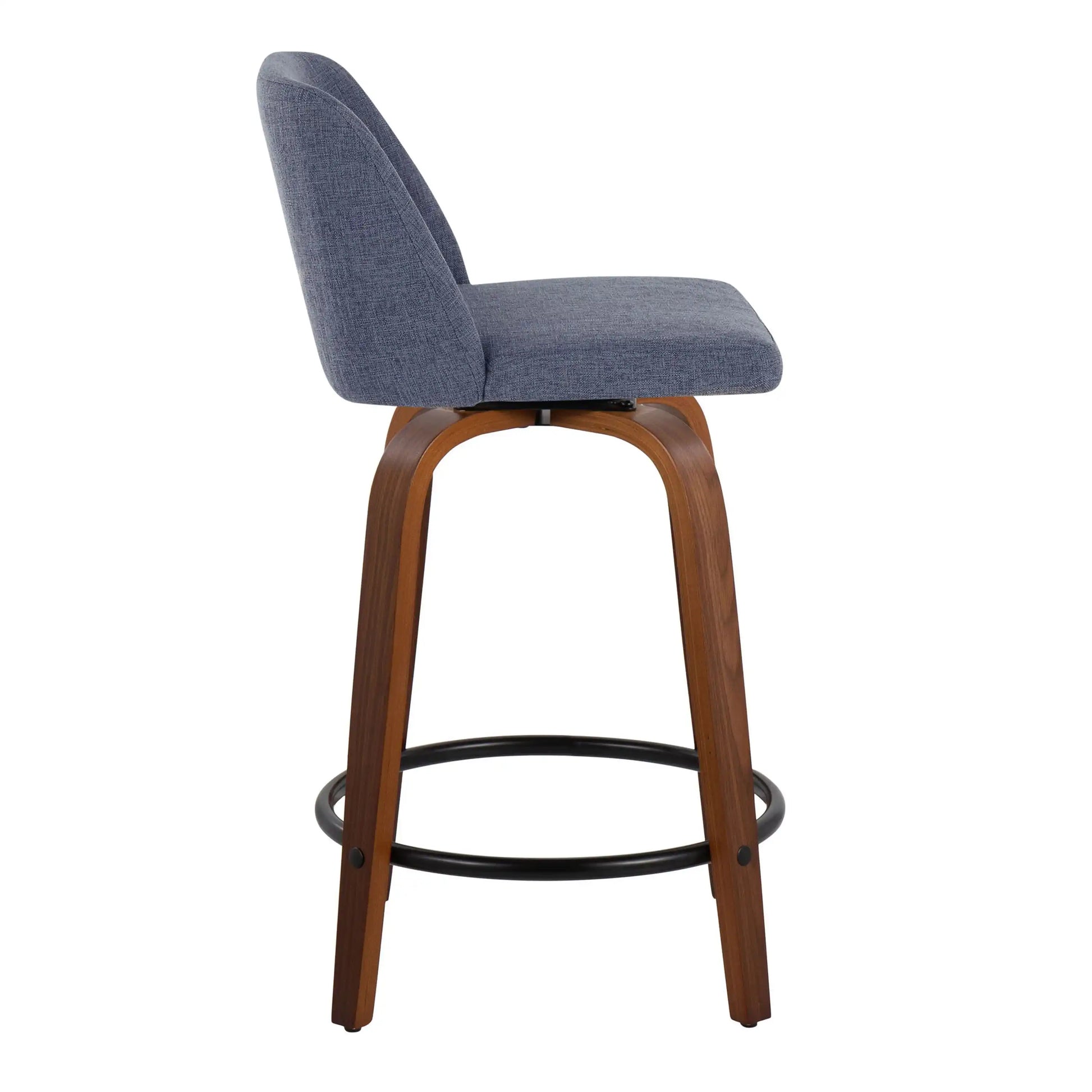 Toriano - Mid Century Modern, Fixed Height Counter Stool & Swivel And Round Footrest (Set of 2) - Best Buy Furniture