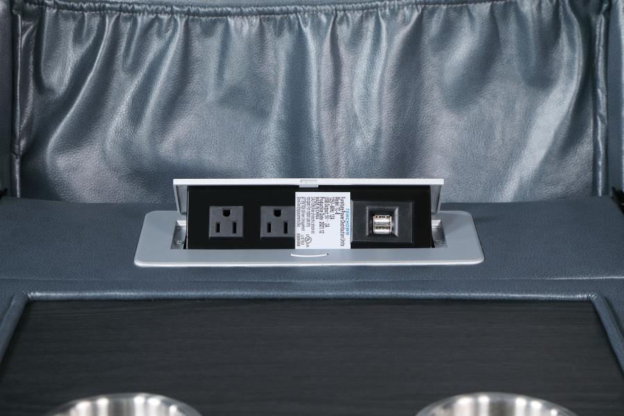 Sloane - Upholstered Padded Arm Reclining Sofa - Blue - Best Buy Furniture