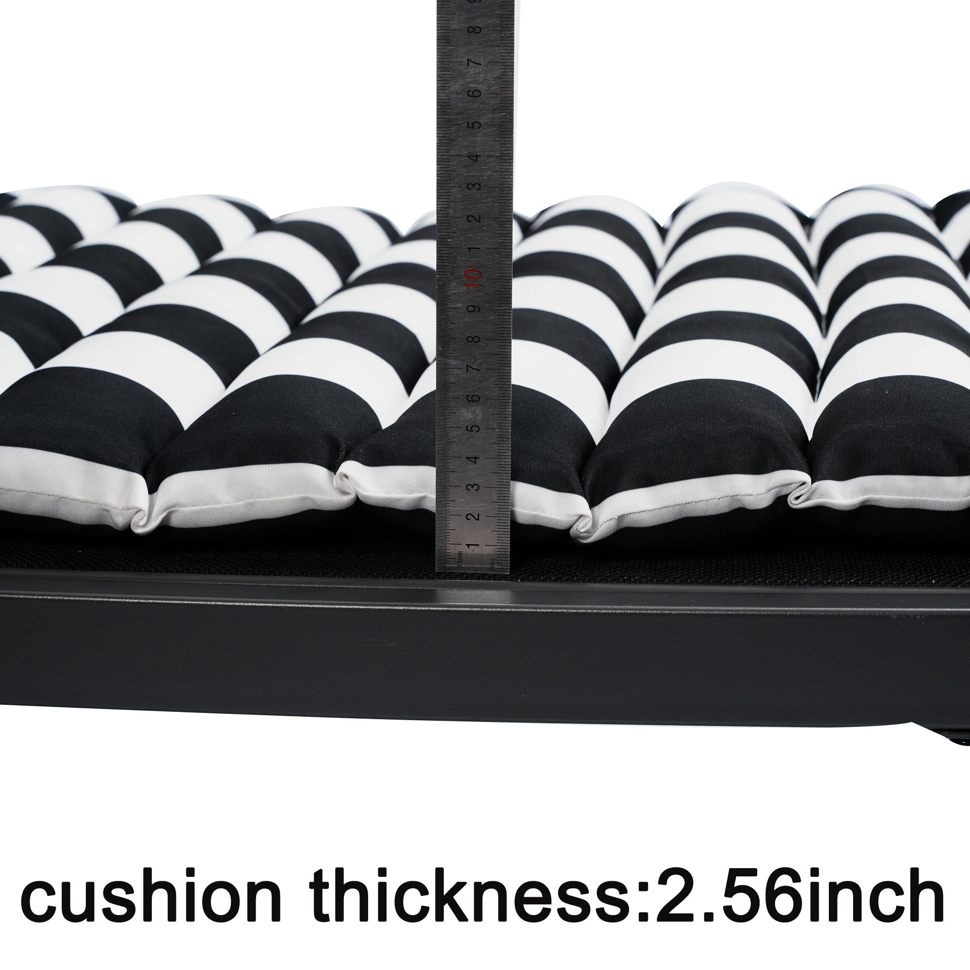 Outdoor Lounge Chairs (Set of 2), Cushion Replacement Patio Funiture Seat Cushion Chaise Lounge Cushion - Black / White