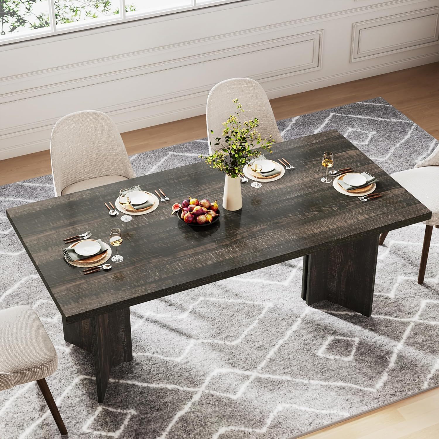 Dining Table For 4 - 6 People, Kitchen Table With Thick Top