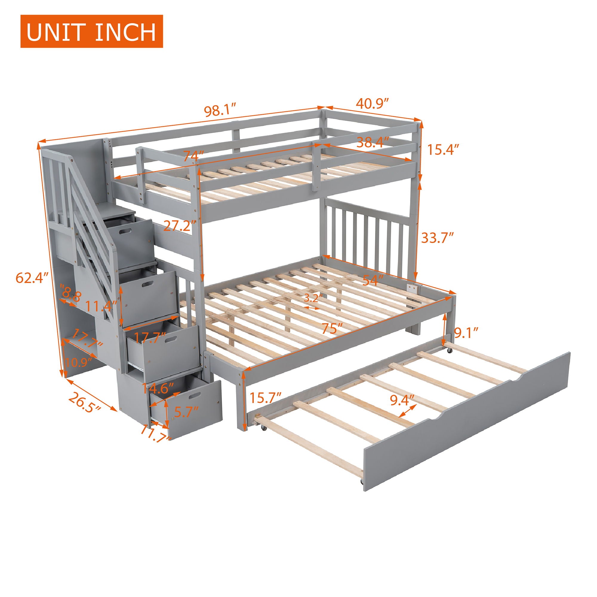Bunk Bed With Twin Size Trundle