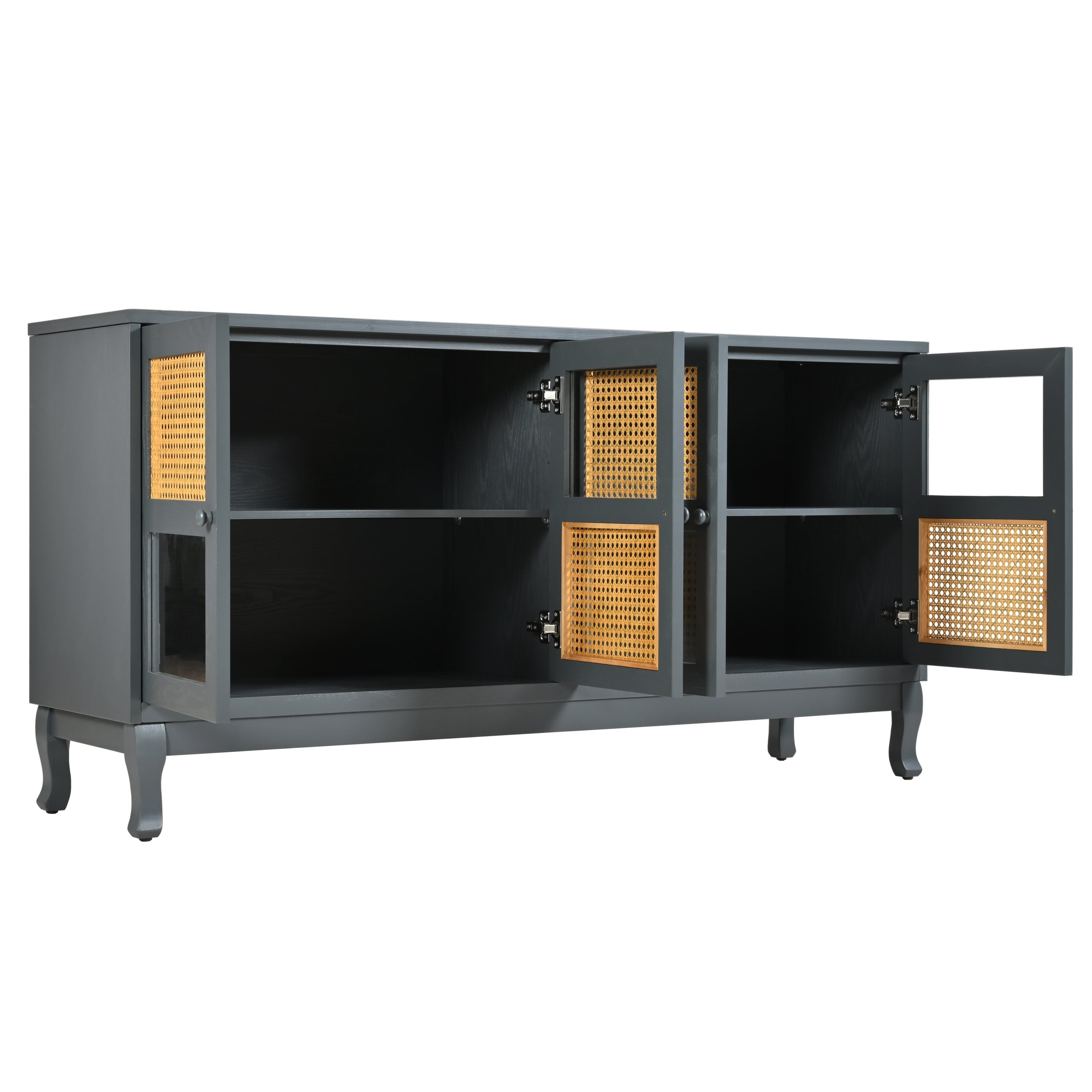 Retro Industrial Grey 4-Door Sideboard