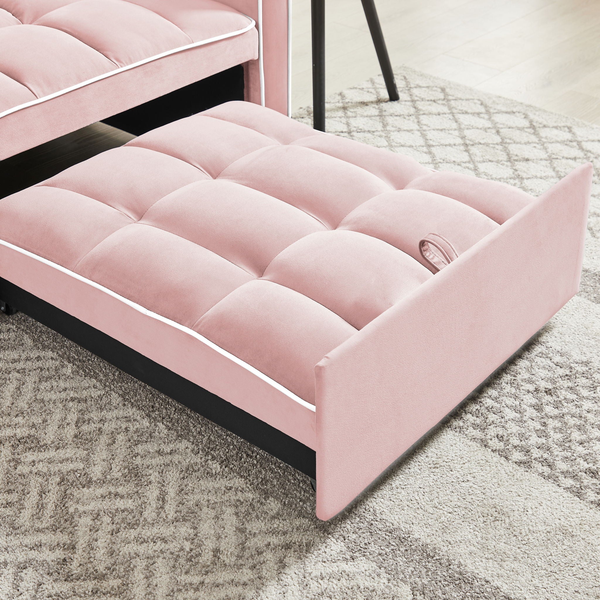 Modern Velvet 3 In 1 Sofa Bed Chair, Adjustable Recliner