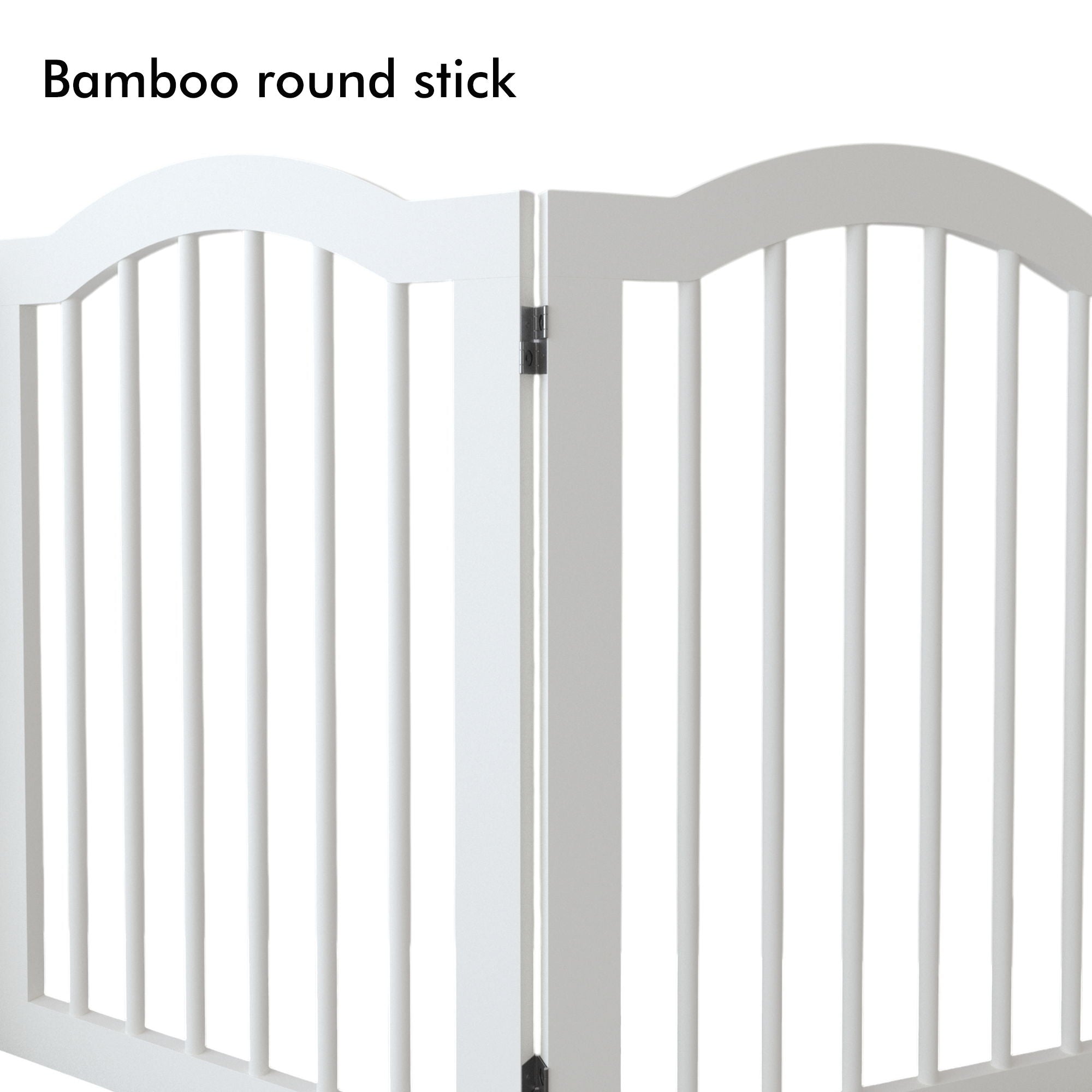 4 Panel Freestanding Pet Gate With Foldable Design And Support Feet - White