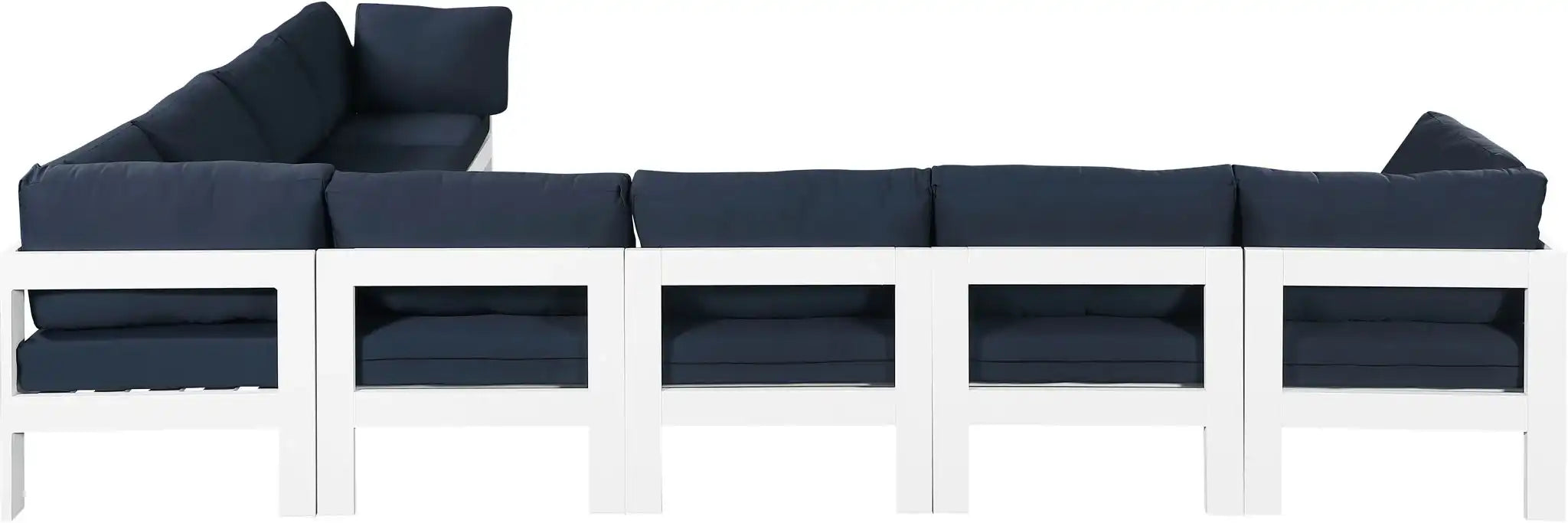 Nizuc - Outdoor Patio 8 Piece Modular Sectional With White Frame