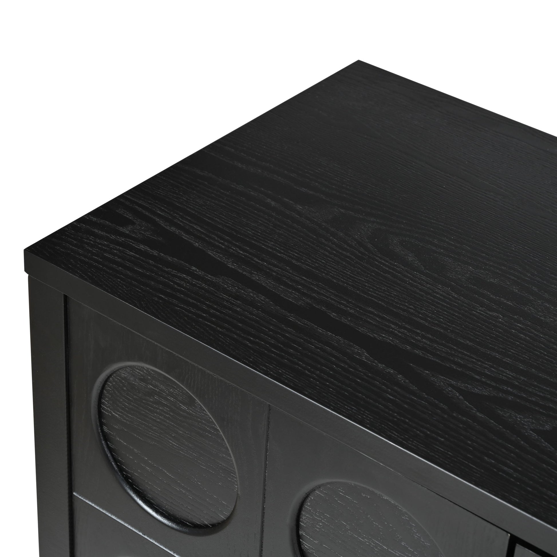 Stylish Storage Cabinet Sideboard With Unique Geometric Circle Door Design - Black - Best Buy Furniture