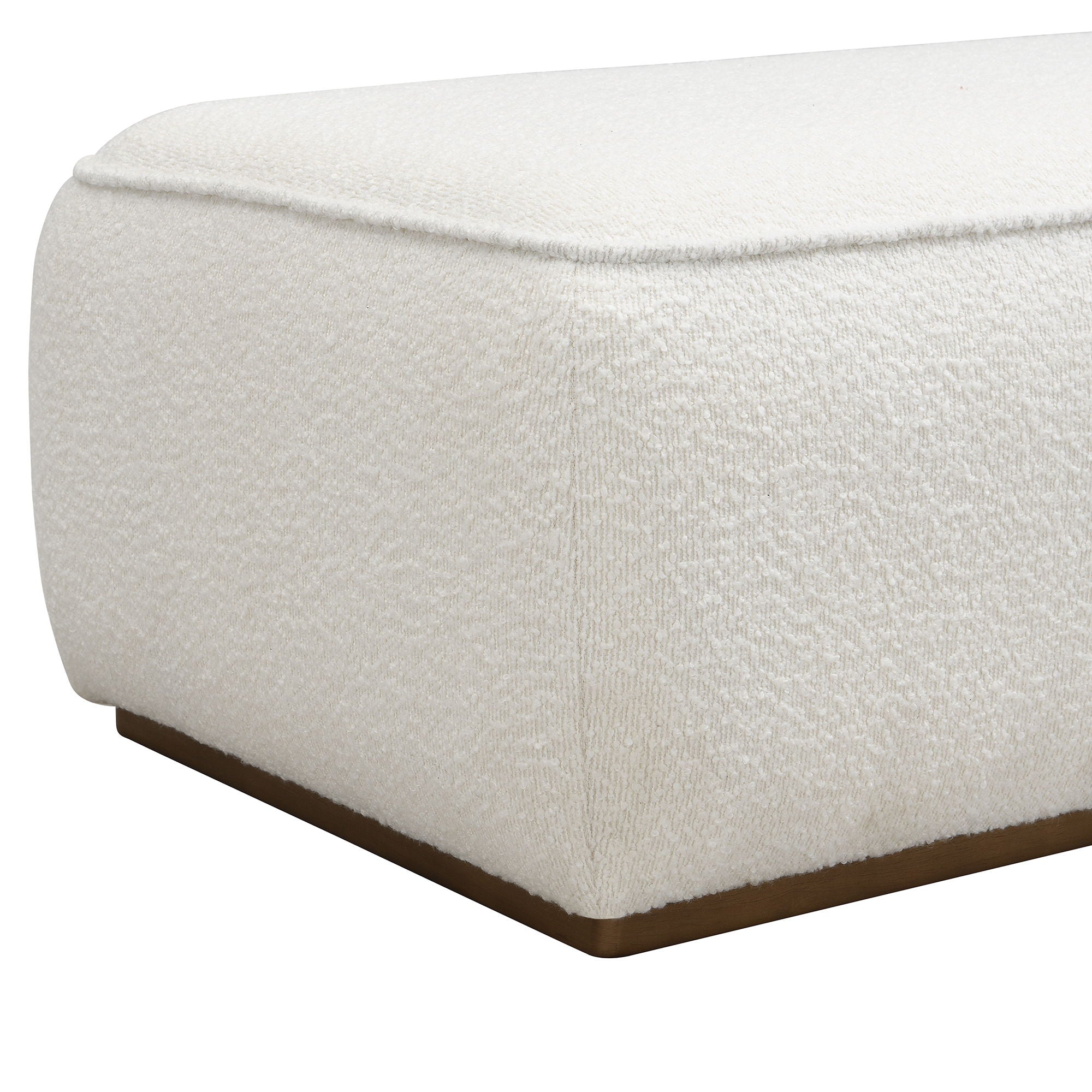 Grainy Footstool For Home - Beige