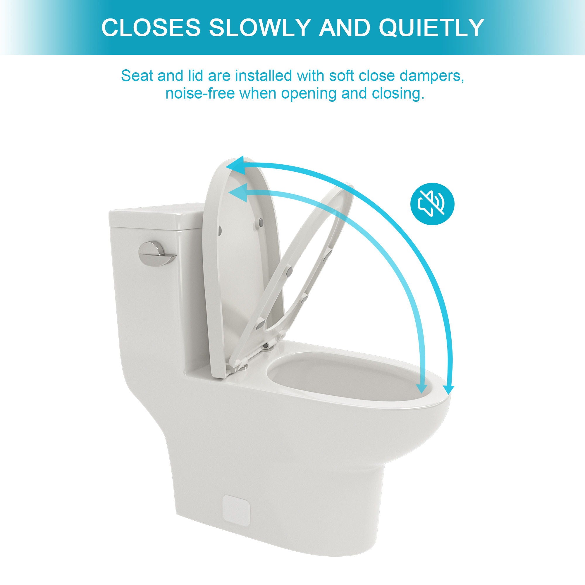 Toilet With Soft Close Seat - White