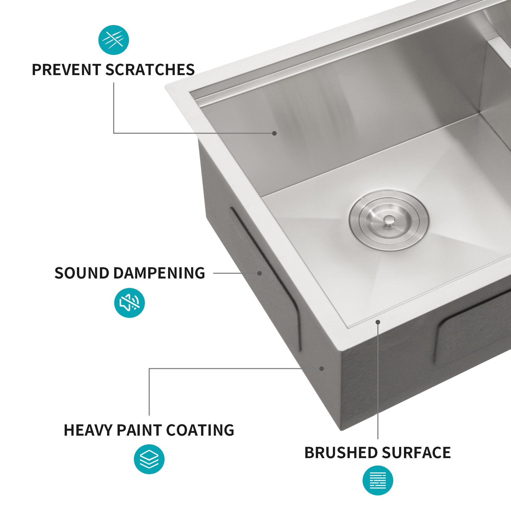 Stainless Steel Undermount Kitchen Sink With Double Bowl