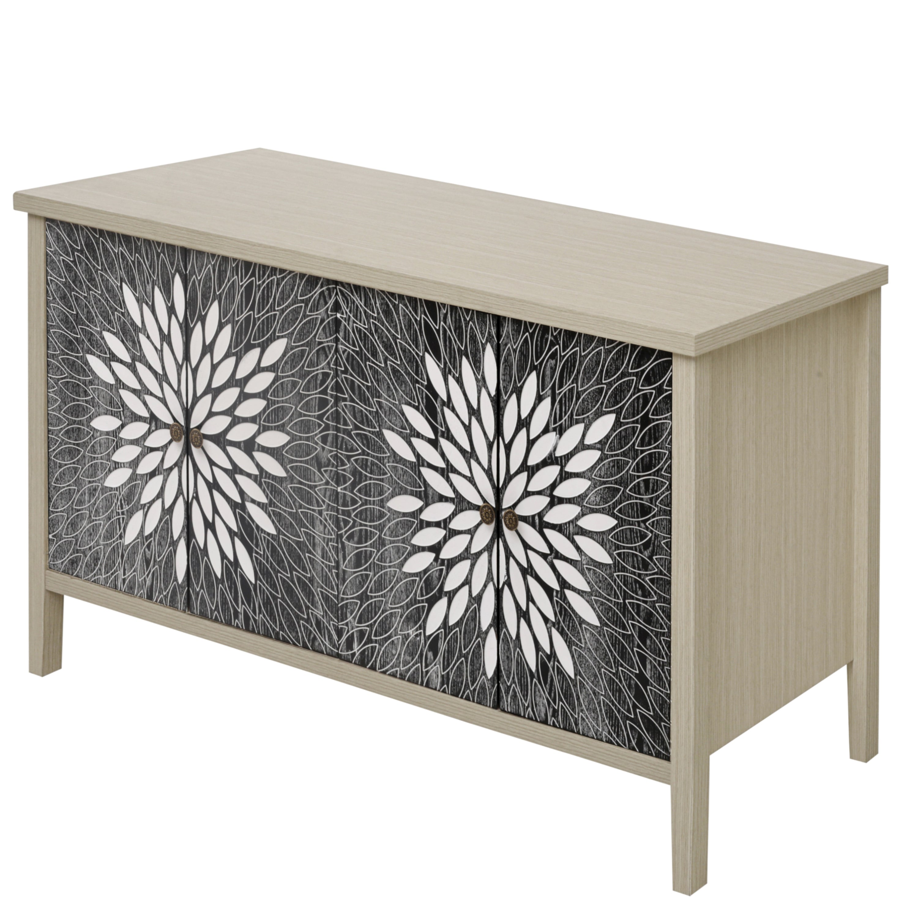 Sideboard Buffet Cabinet with 4 Doors and Adjustable Shelves