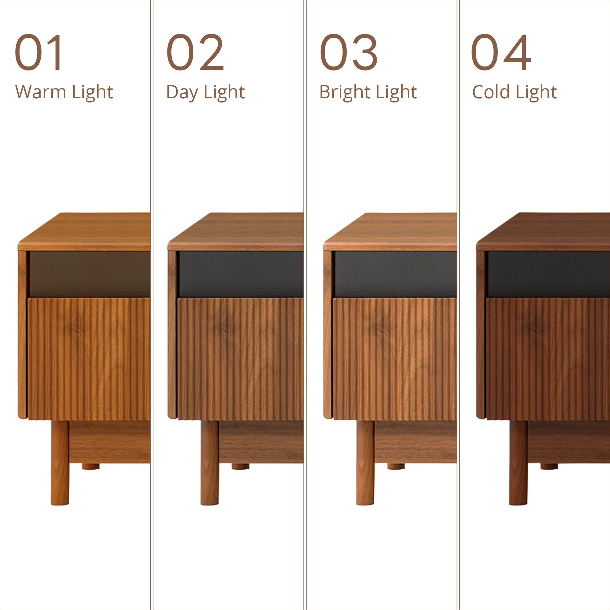 TV Stand, Entertainment Center With Fluted Drawers For Living Room - Walnut