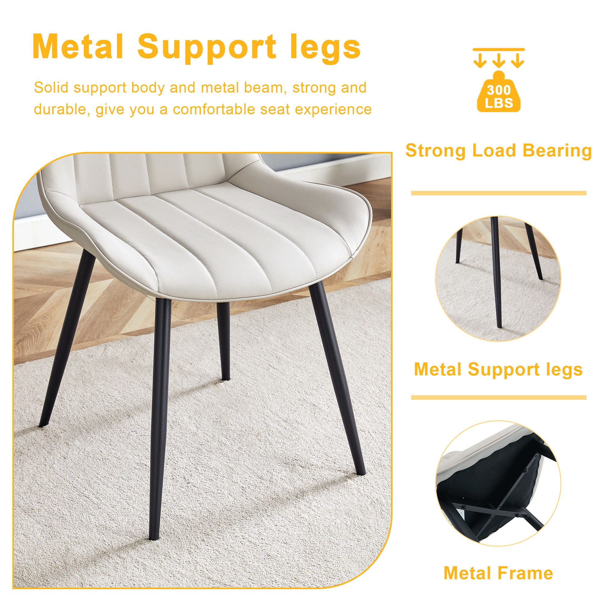 Modern Style Extended Seat Cushion Dining Chair Set