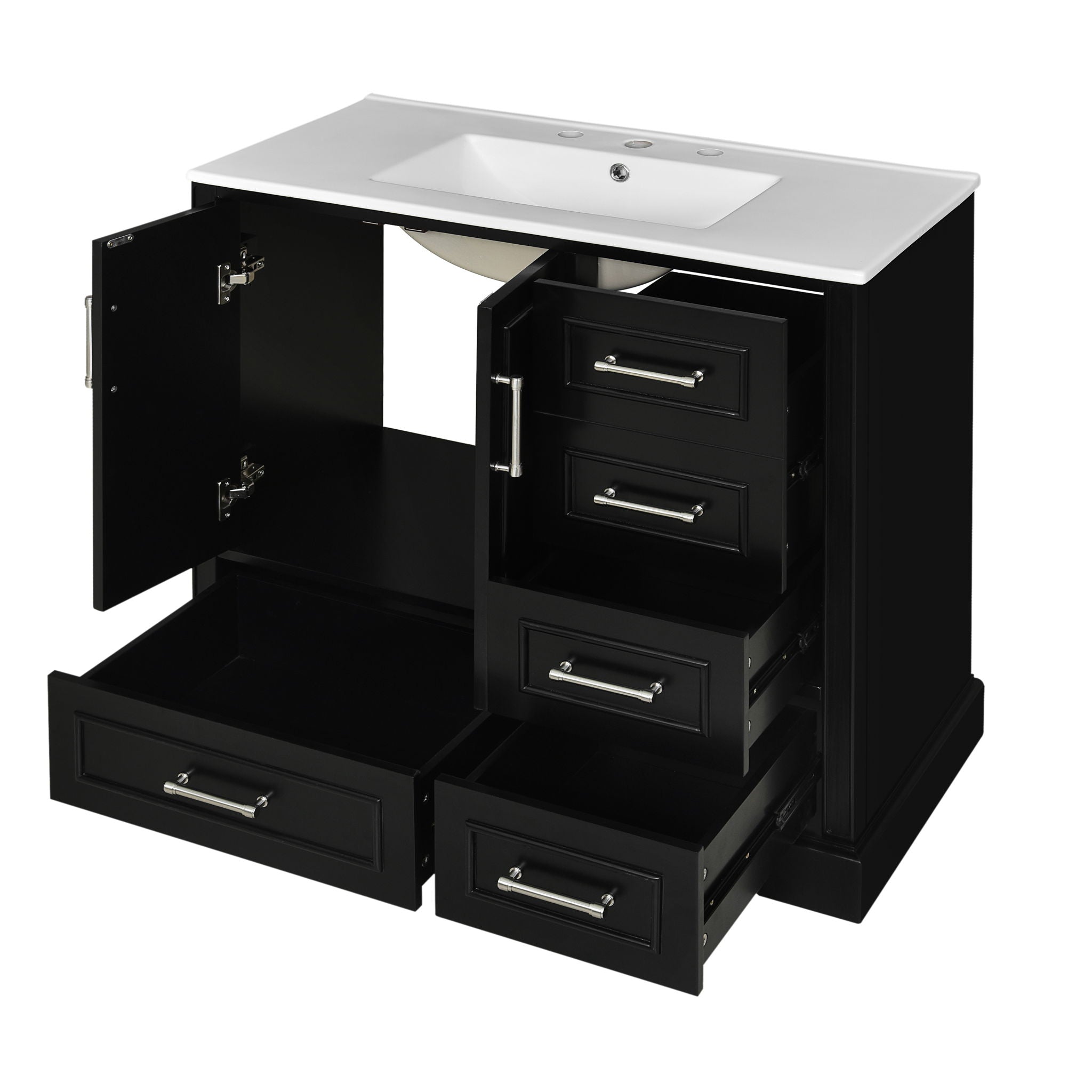 Traditional Bathroom Vanity With Soft Close Doors And Drawers