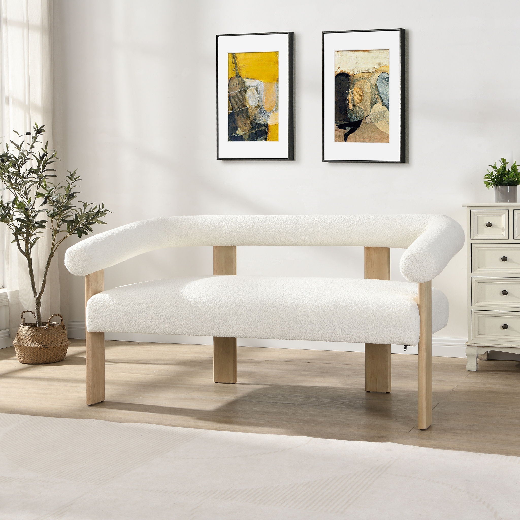 Modern Round Armrest Loveseat